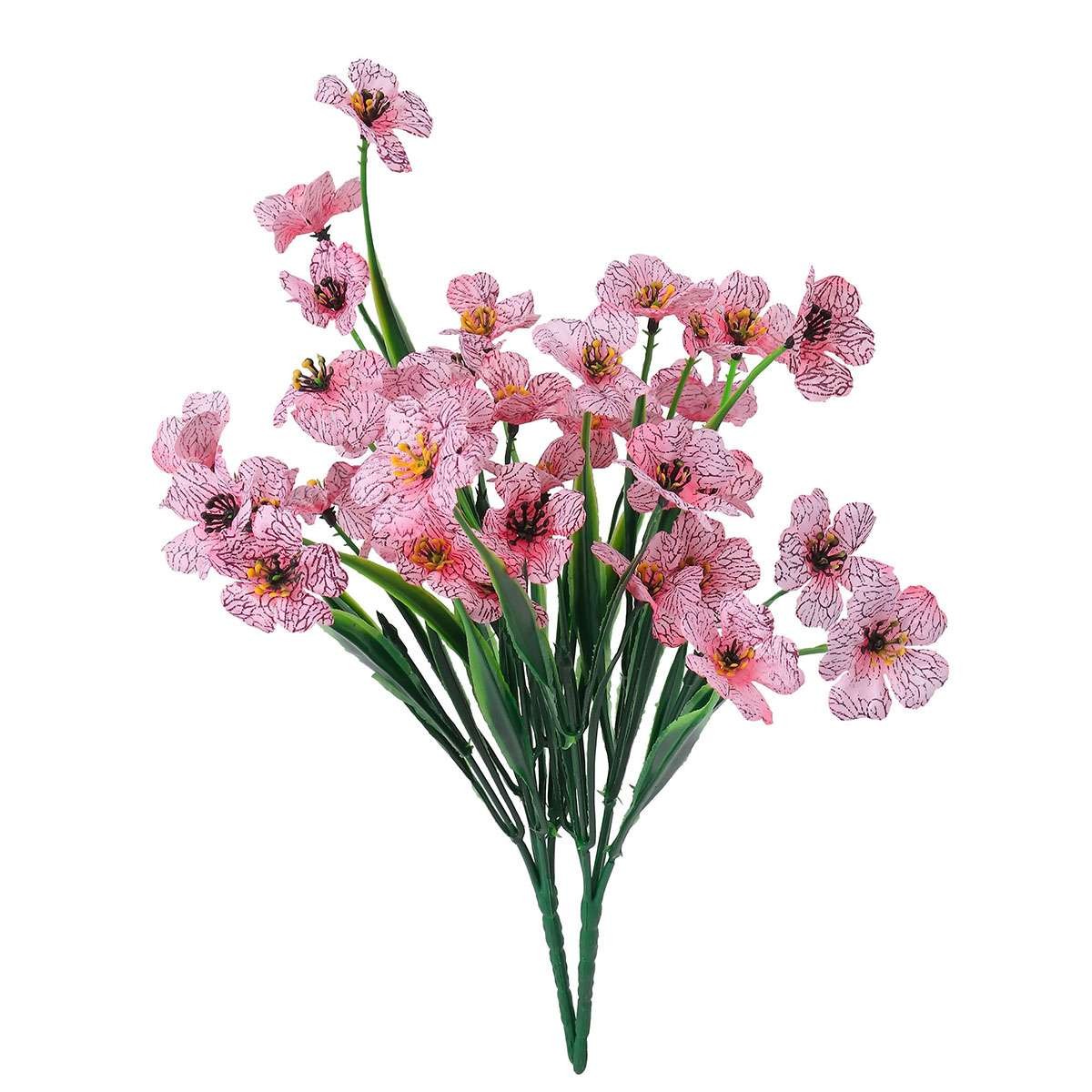 2-10 Bundles Artificial Flowers Outdoor UV Resistant Plastic Plant Silk Flower