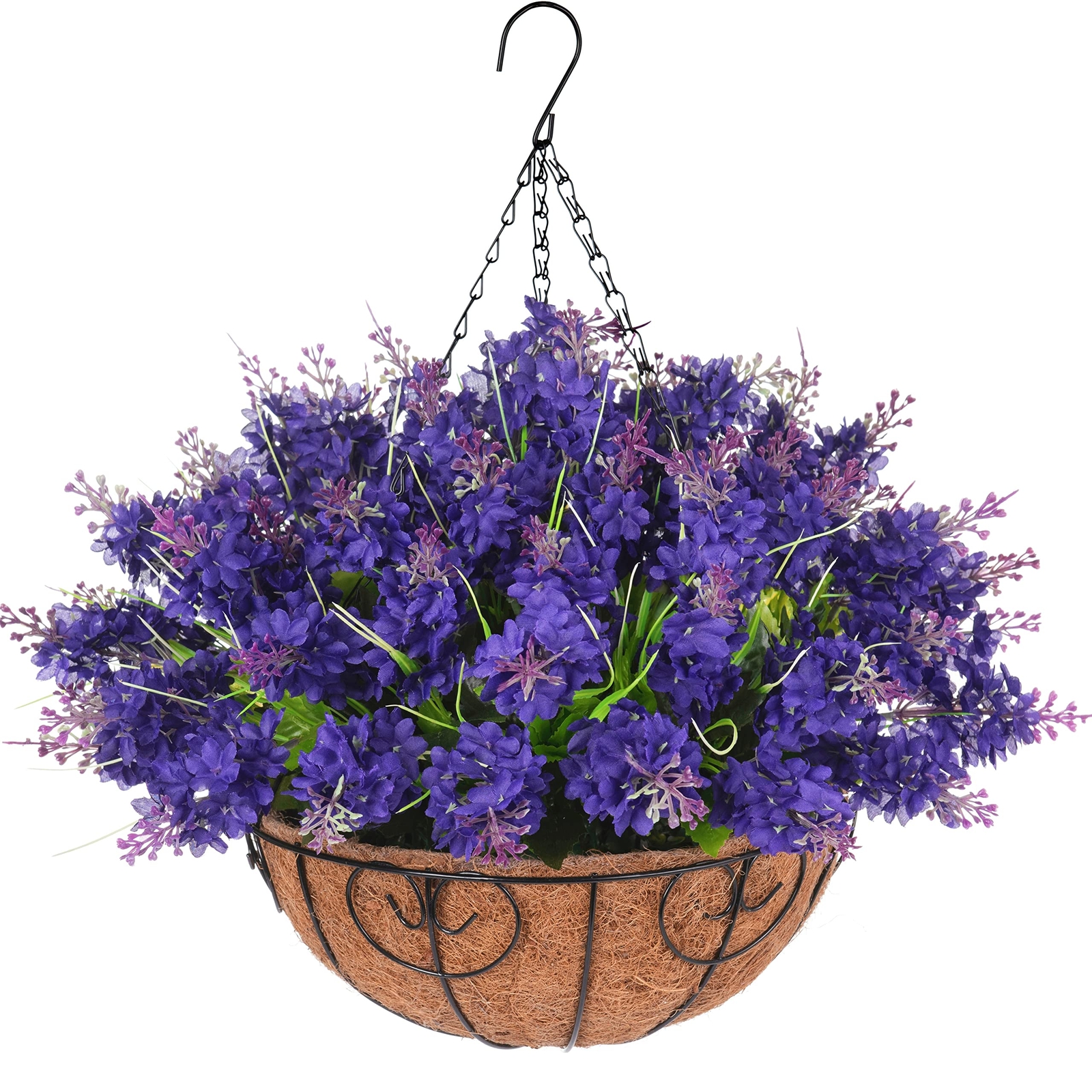 Artificial Hanging Flowers with Coconut Basket Silk Daisy Flowers Decoration