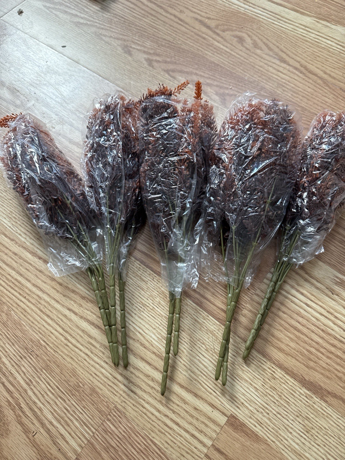 10pc Fall Faux Floral Stems – Orange/Brown Rustic Autumn Decor