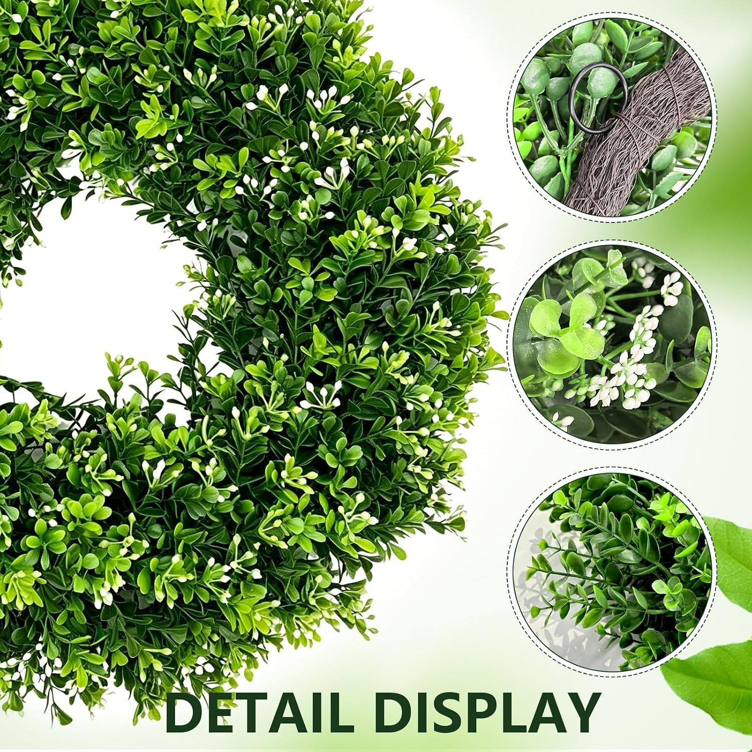 26 Inch Large Artificial Eucalyptus Wreath for Front Door – Fake Greenery Leaves