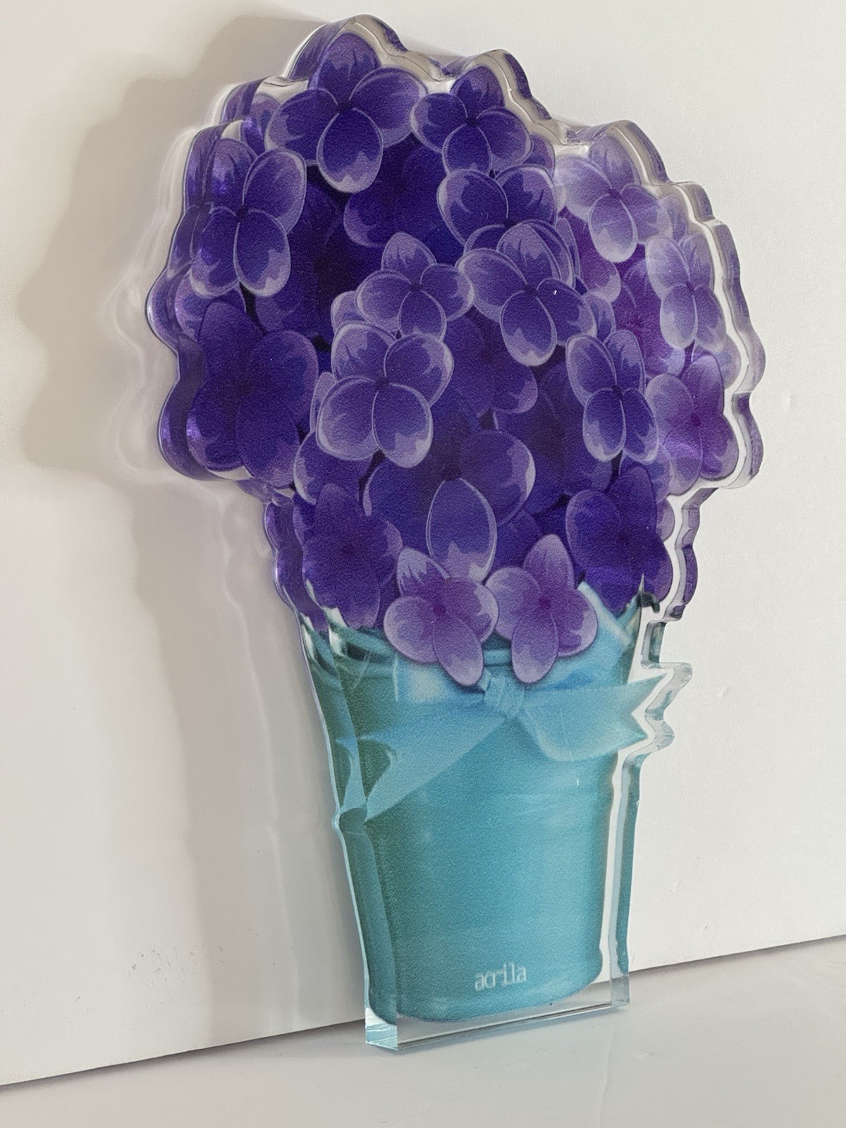 Purple Hydrangea Acrylic Flower Bouquet by Acrila 10×8 Solid Floral Art Cut Out