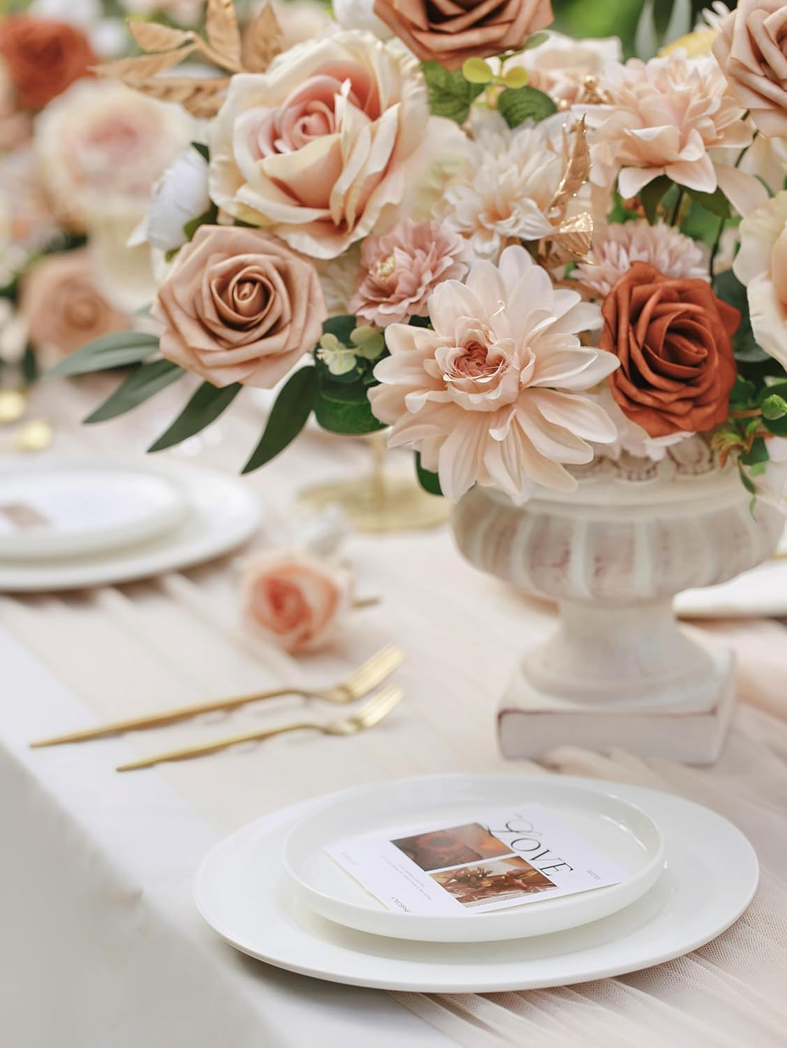 Artificial Flowers DIY Box Set Fake Roses Bouquet Bridal Wedding Flowers Colo…