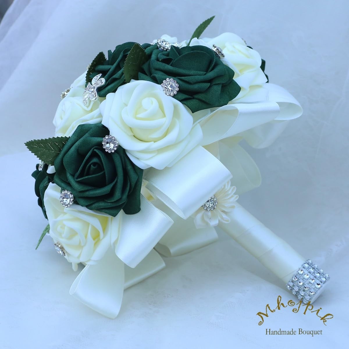 Mhojpik Lightweight Bridal Wedding Bouquet Round Holding Bouquet Throw Toss A…