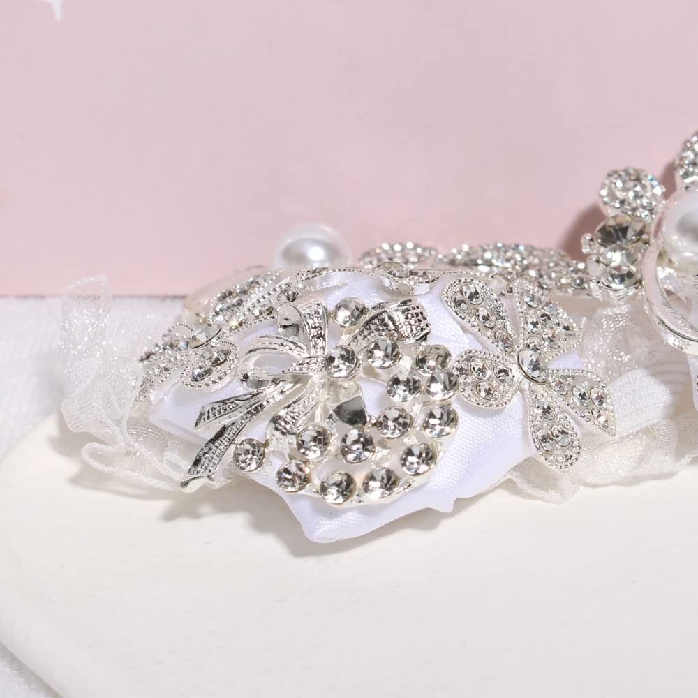 Wrist Corsage with Peal and Rhinestone Prom Corsages Wrist for Wedding,Weddin…