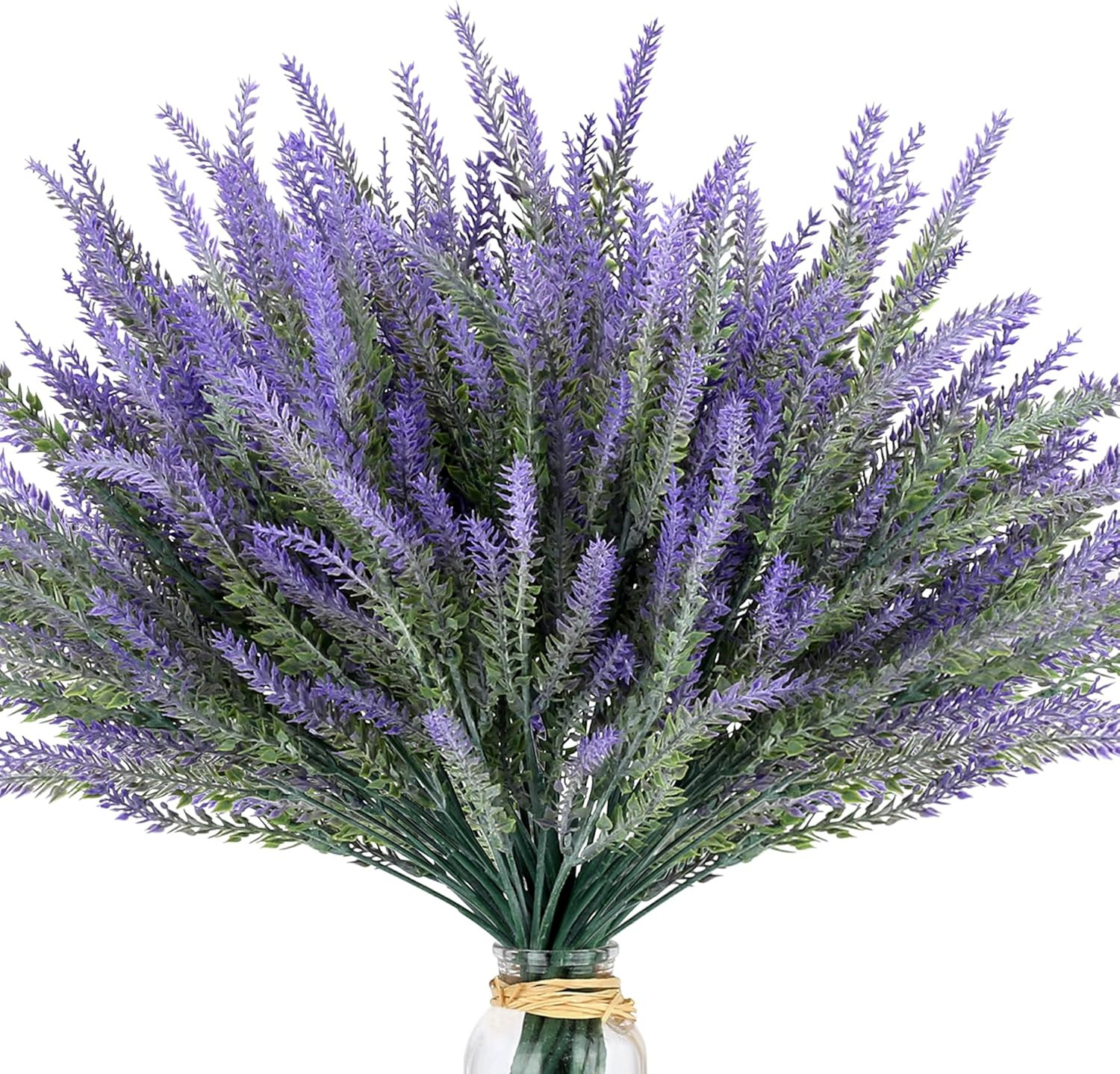 Artificial Flowers for Outdoors UV Resistant, 15 Bundles Fake Flowers Faux Plast