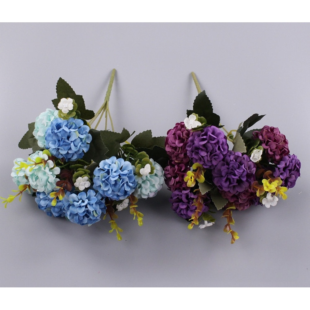 10 Head Artificial Silk Flowers Bouquet for Wedding Home Decor