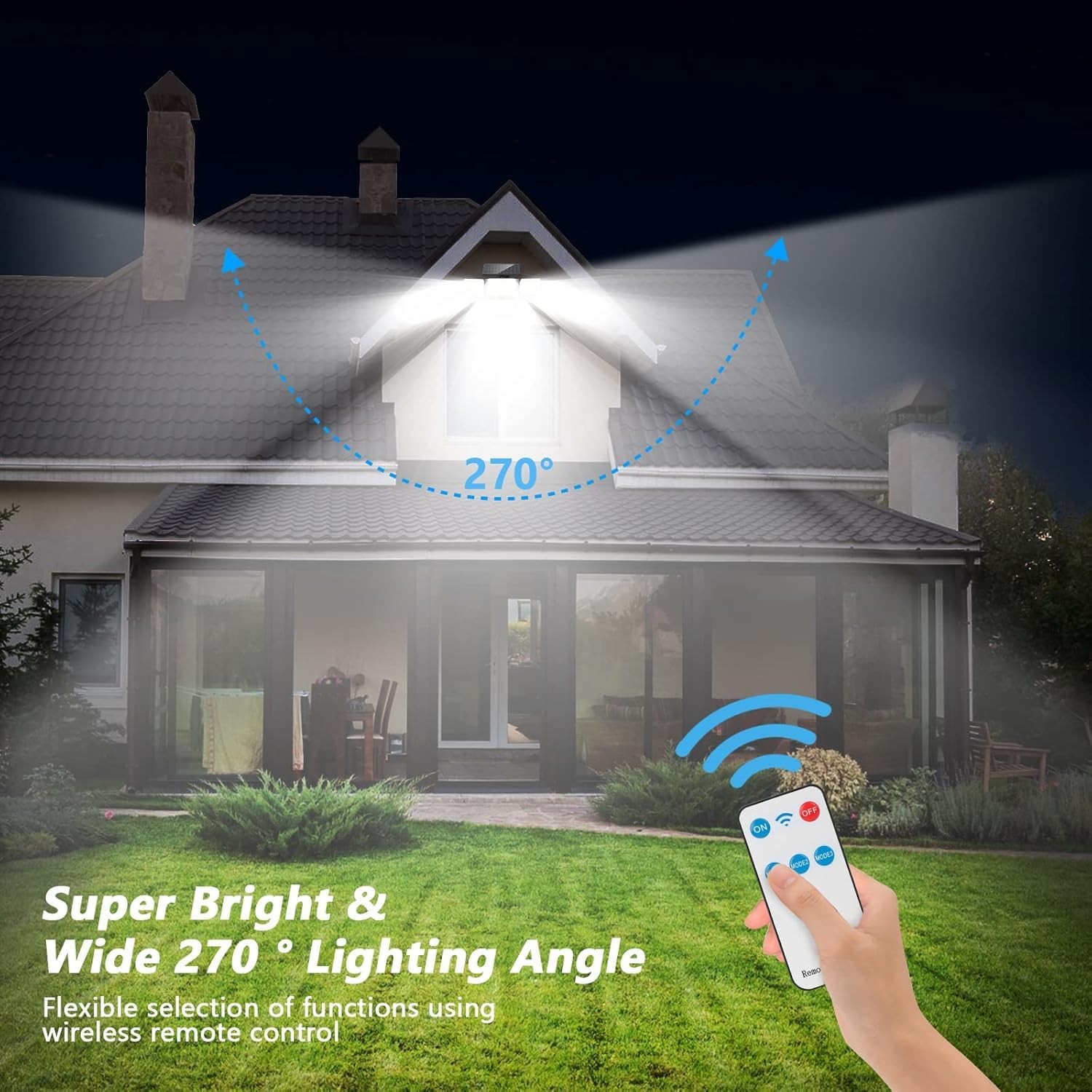 Solar Lights Outdoor Waterproof, 288 LED 2800LM Motion Sensor 2 pack