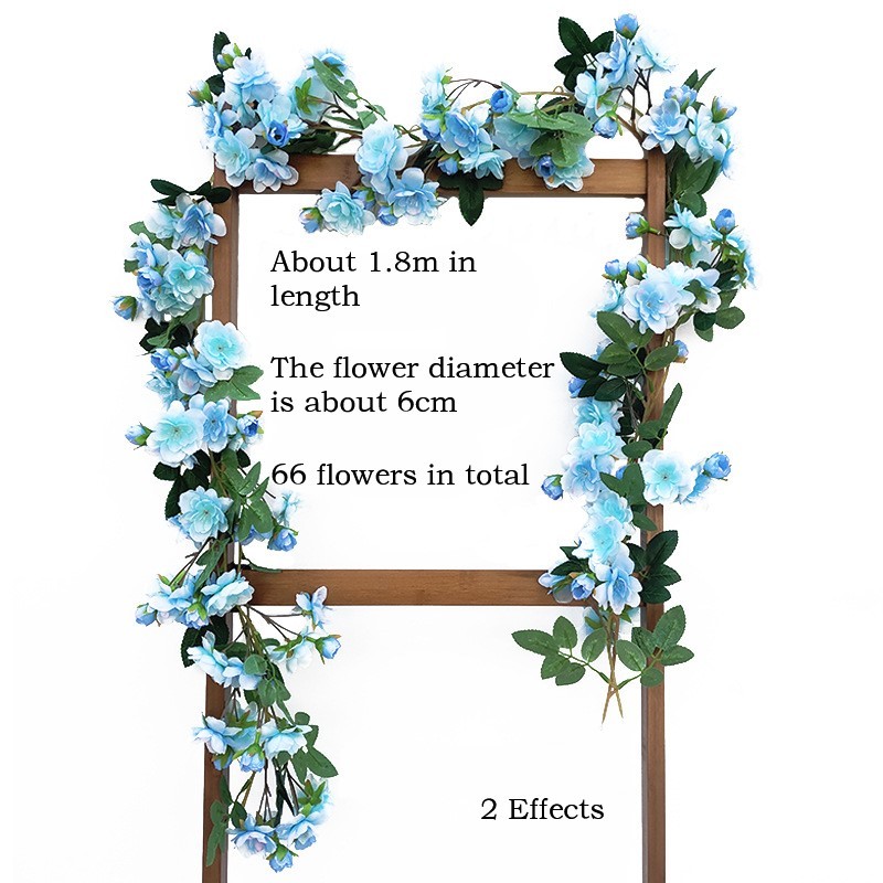 1PCS Artificial Flowers Wisteria Hanging Vine Ratta String Wedding Decor