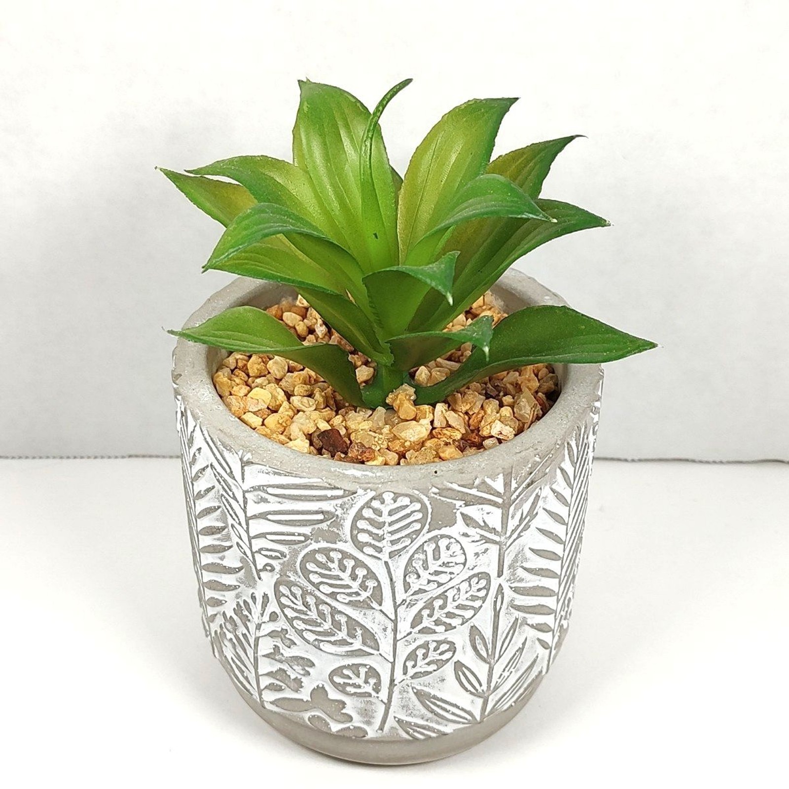 Old East Main Co Neutral Tranquility Artificial Succulent Potted Plant Pebbles