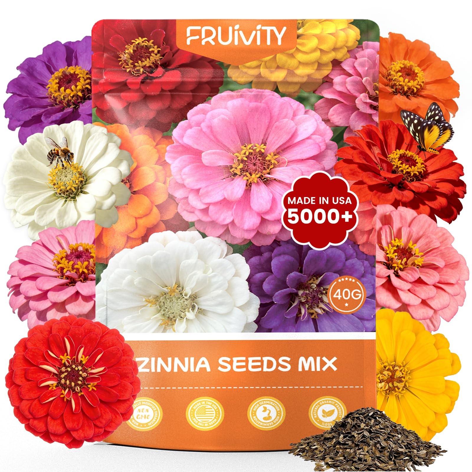 Seeds for 2026 Planting, 5000+ Flowers Seeds, 7 Multi Color