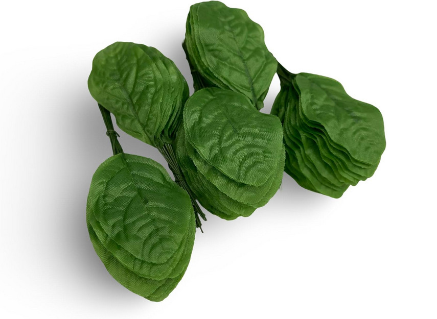 Fake Leaves Jasmine Leaves Fabric Artificial Leaf with Wire Stem Clips Size#0