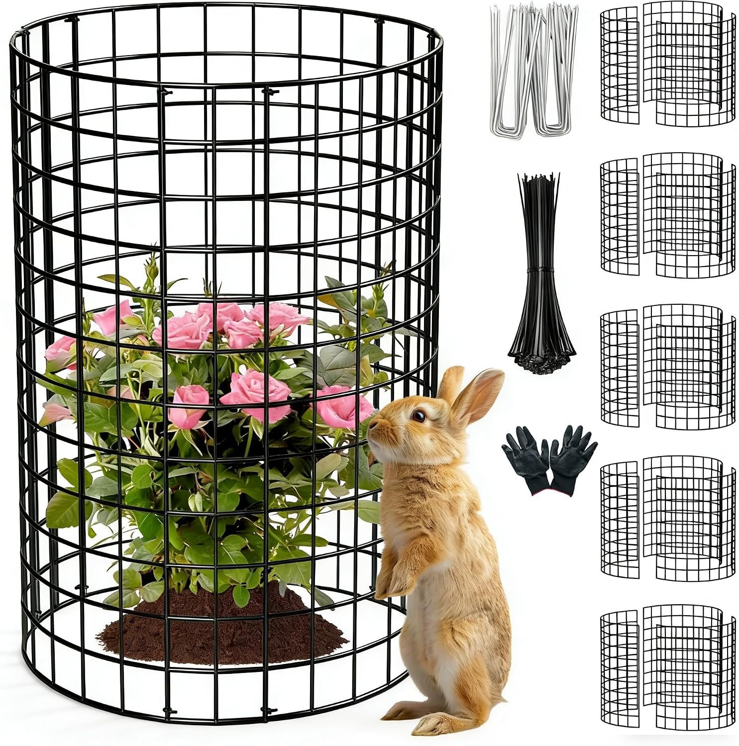 10 Pack Plant Protector from Animals,Metal Wire Mesh Garden Plant Cages Outdoor
