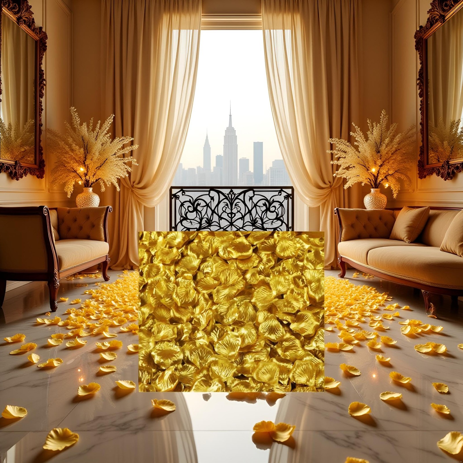 500 Pcs Gold Artificial Silk Flower Petals Silk Rose Petals Fake Petals Emula…