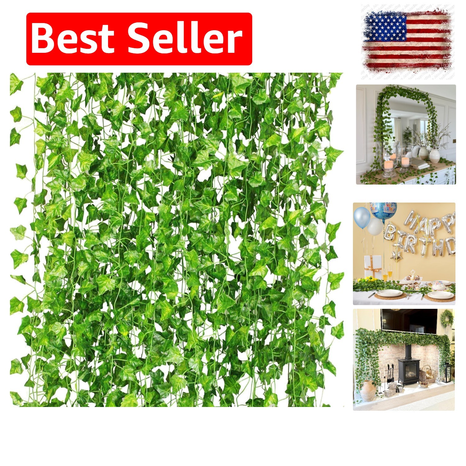 12 Pack 84Ft Artificial Ivy Garland, Fake Vines UV Resistant Greenery Leaves …