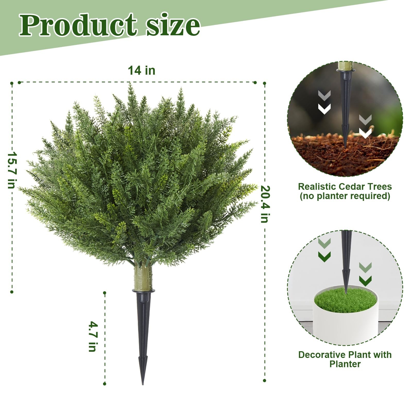 Set of 2 Artificial Cypress Topiary Shrubs, 20″ UV-Resistant Outdoor Plants