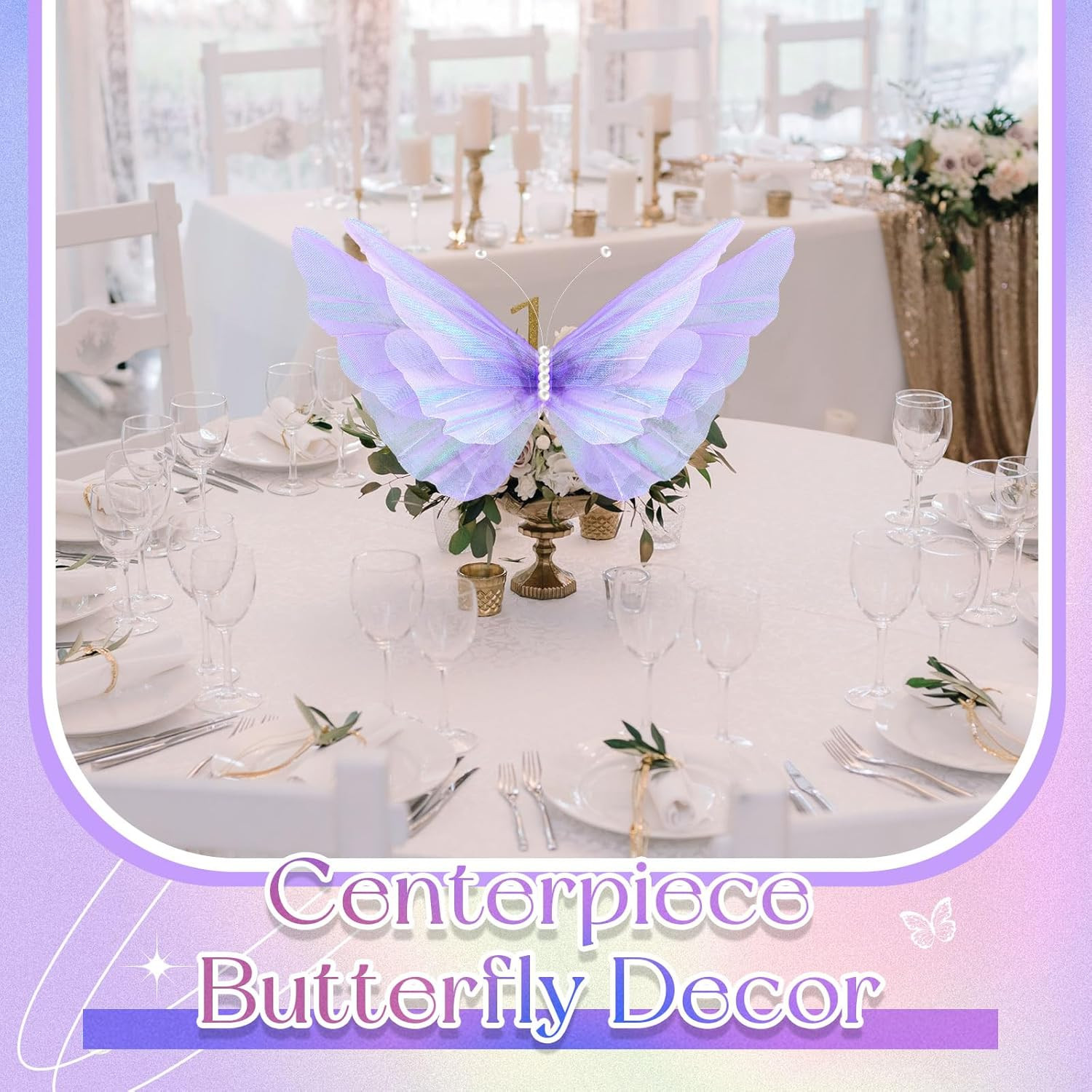 3 Pcs Large 3D Silk Butterfly Decorations, Mariposas Grandes Para Decoracion, Bi