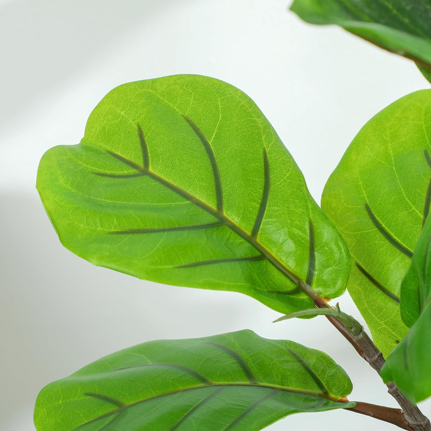 Artificial Fiddle Leaf Fig Tree with Pot, 43″, Green | 28 PEVA Leaves, Flocked S