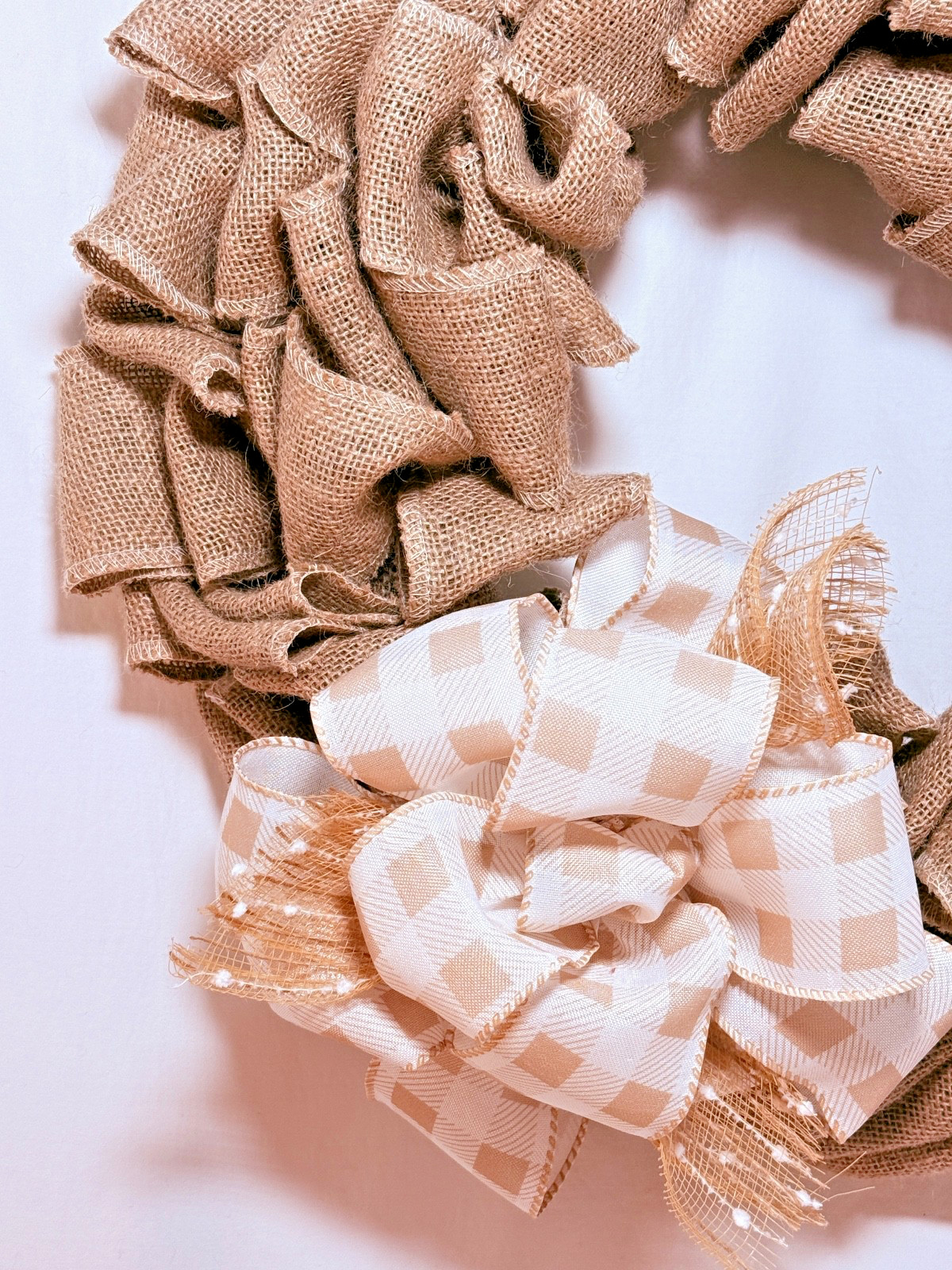 Burlap Wreath – Cozy Cottage Decor – Rustic Door Hanger – Farmhouse Home Decor