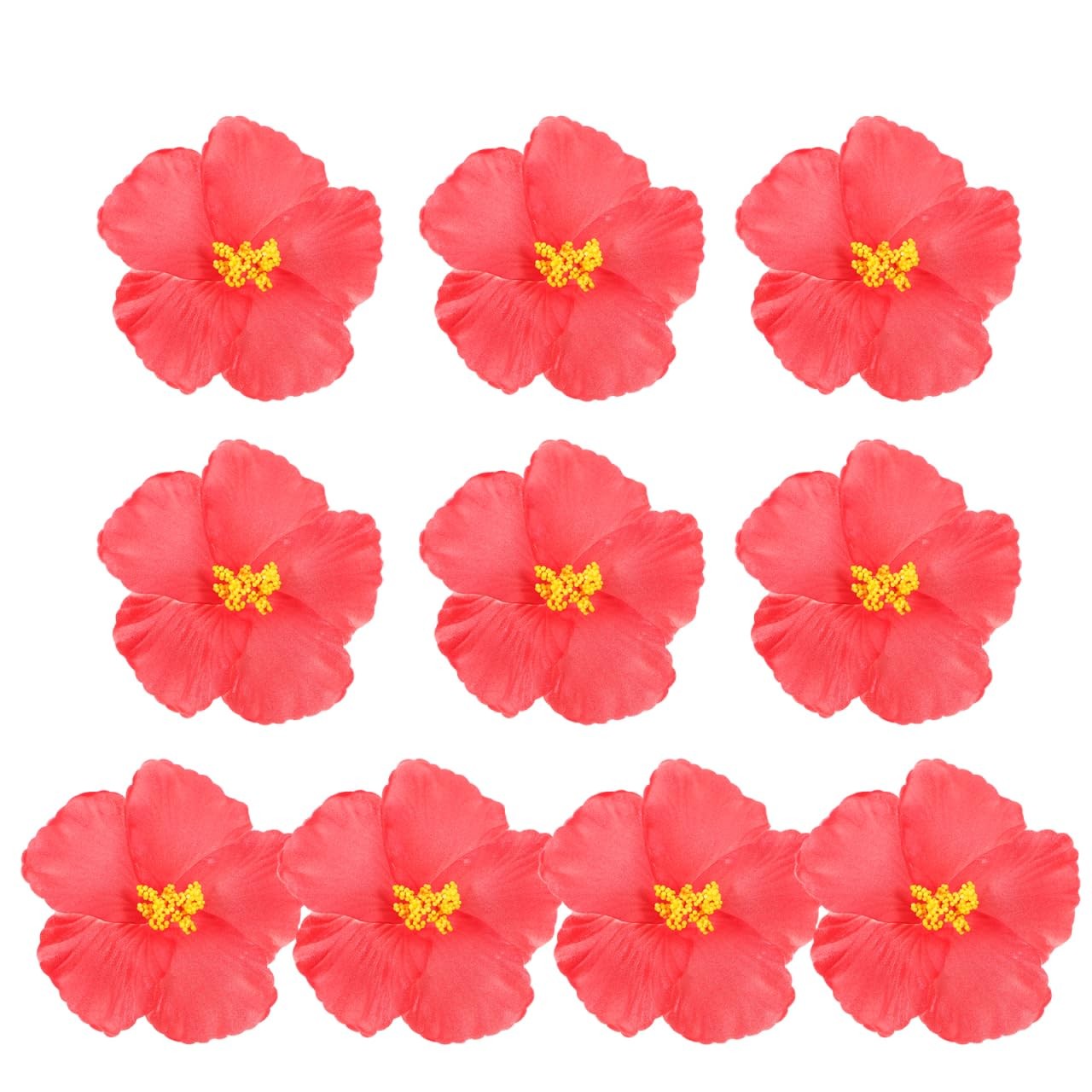 10 Pieces Artificial Hibiscus Flower Faux Tropical Flowers Red Fake Hibiscus …