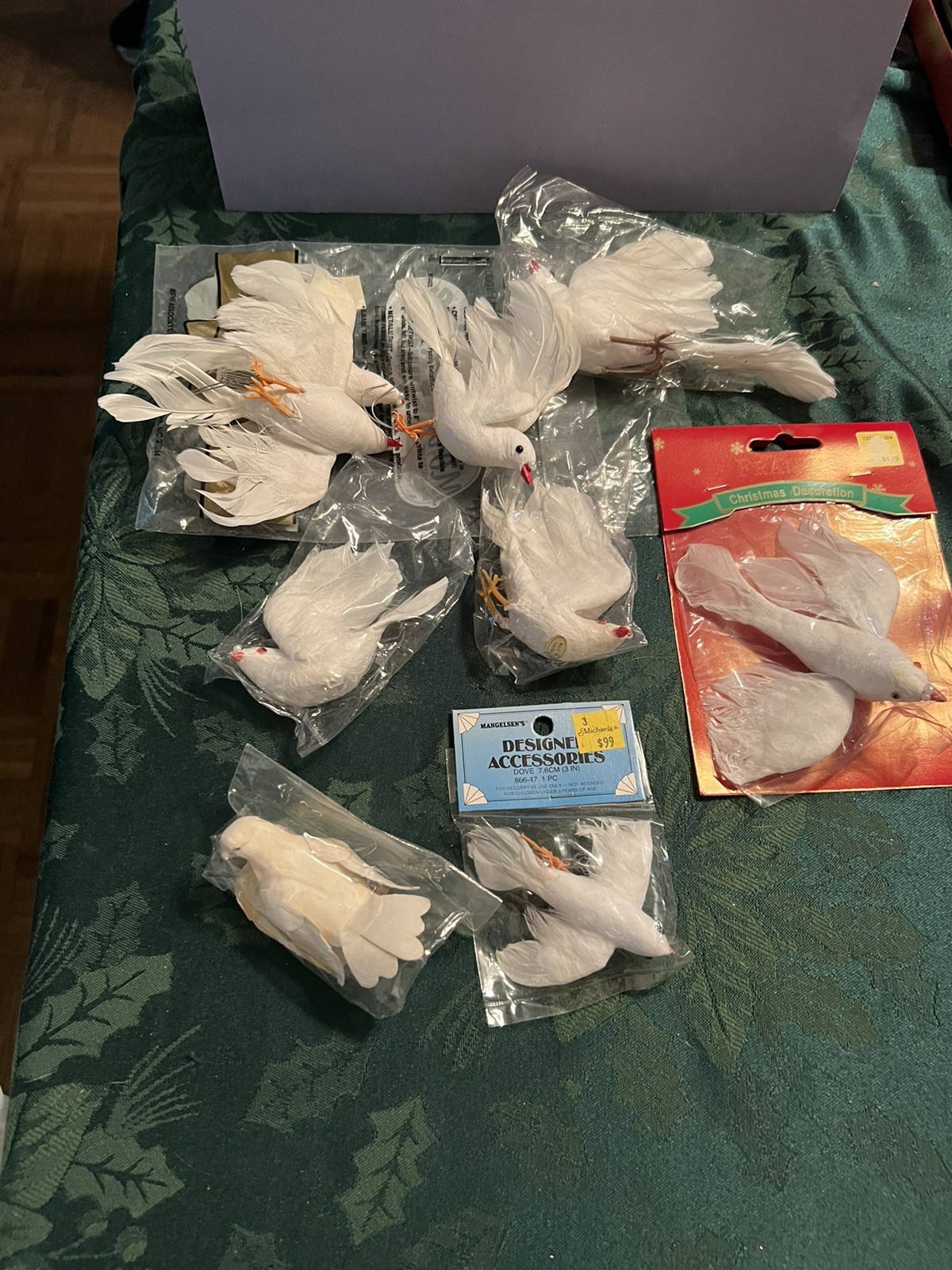 21 Pieces Artificial Birds Doves For Wedding Confirmation Floral See Pics