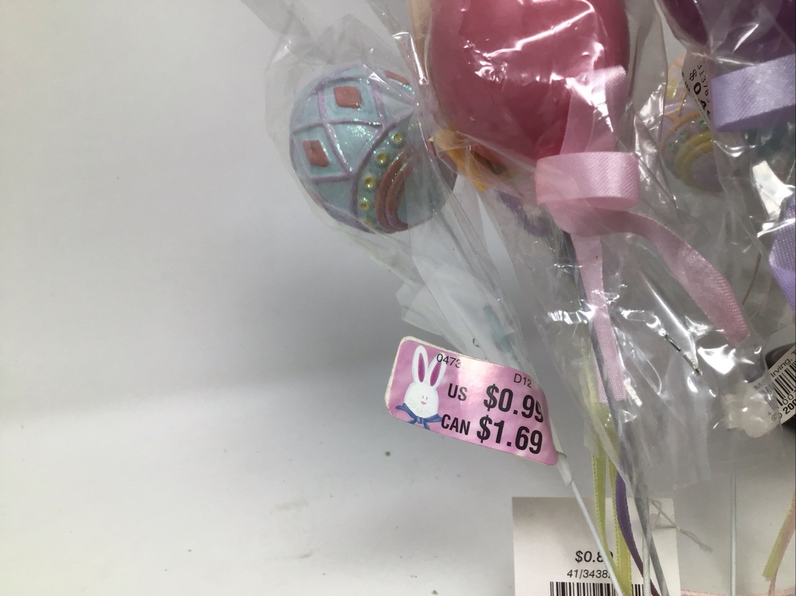 Lot of 9 Easter Egg Floral Picks Plastic Painted 4-8” & 5-8.5” Picks NOS Vintage