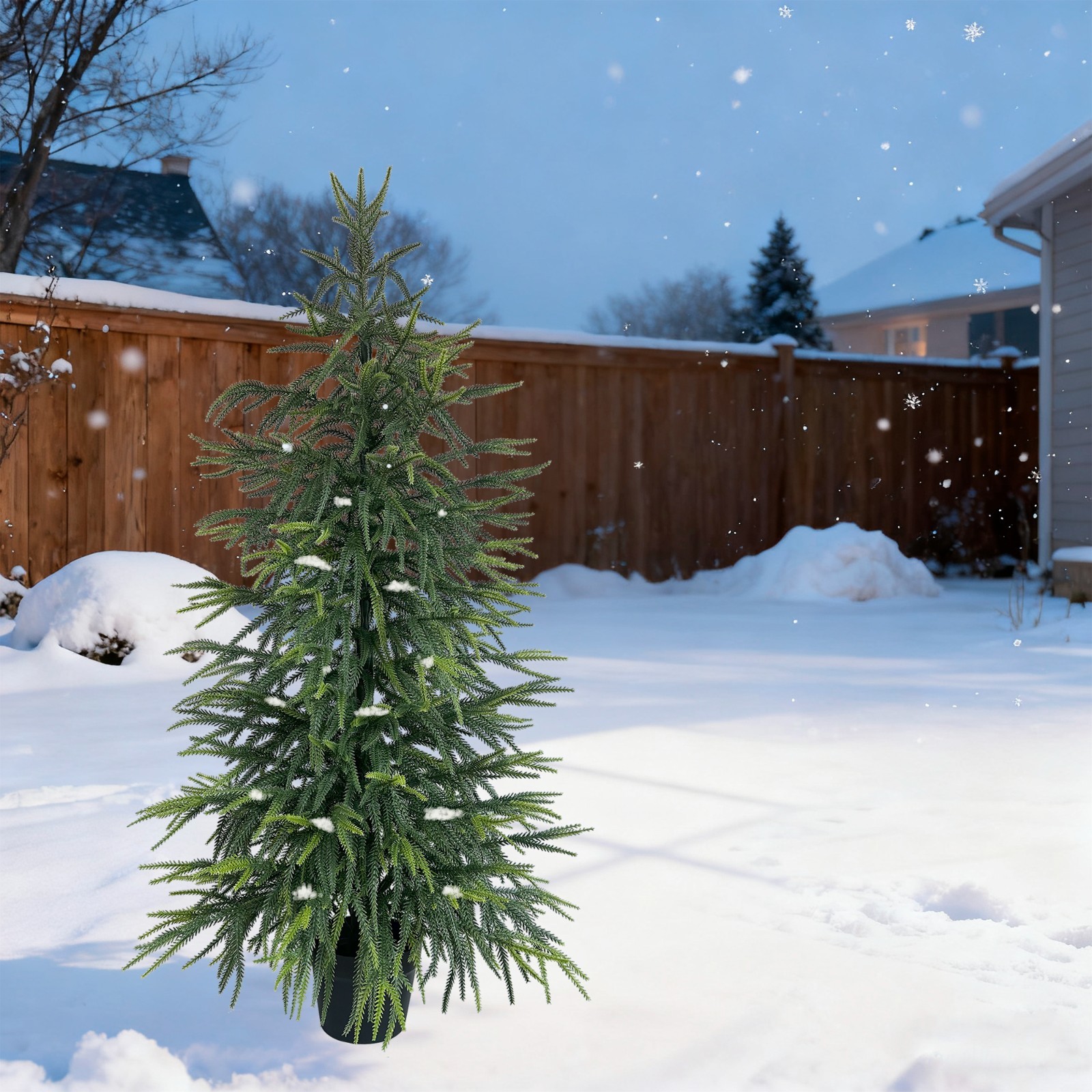 2 Pack 120cm Lifelike Artificial Norfolk Pine Potted Evergreen Plant House Decor