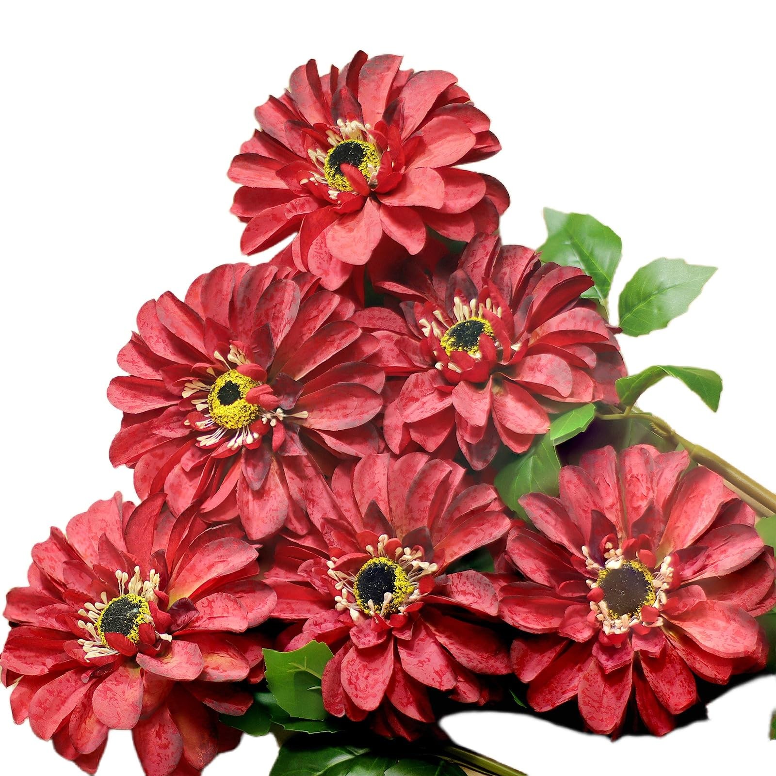 Artificial Chrysanthemums, Daisy Silk Flowers 6 Stems, Aster & Zinnia-Like La…
