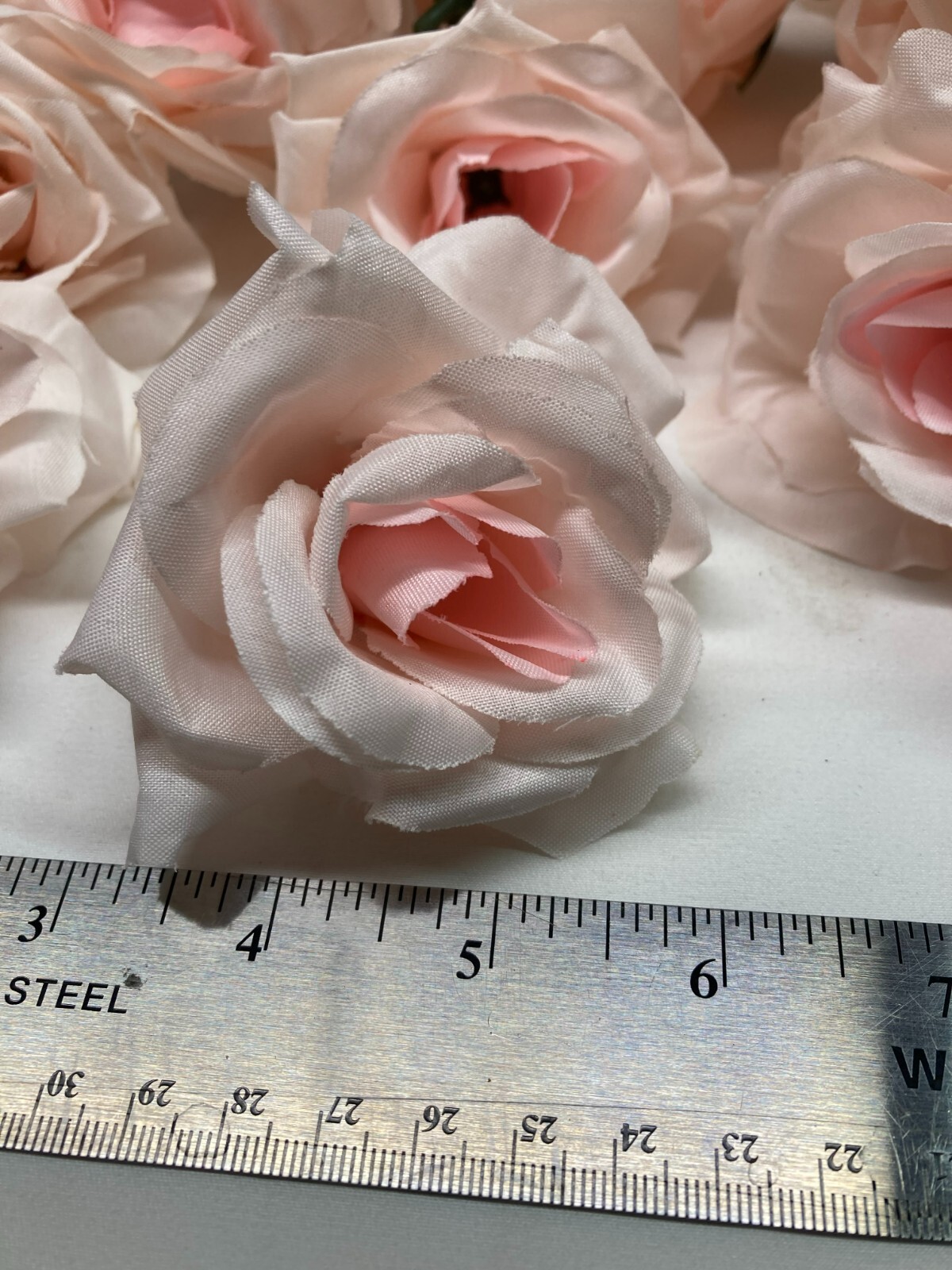 20 Artificial Silk Fake Pink Rose Flower Heads Large Craft Wedding Party Decor