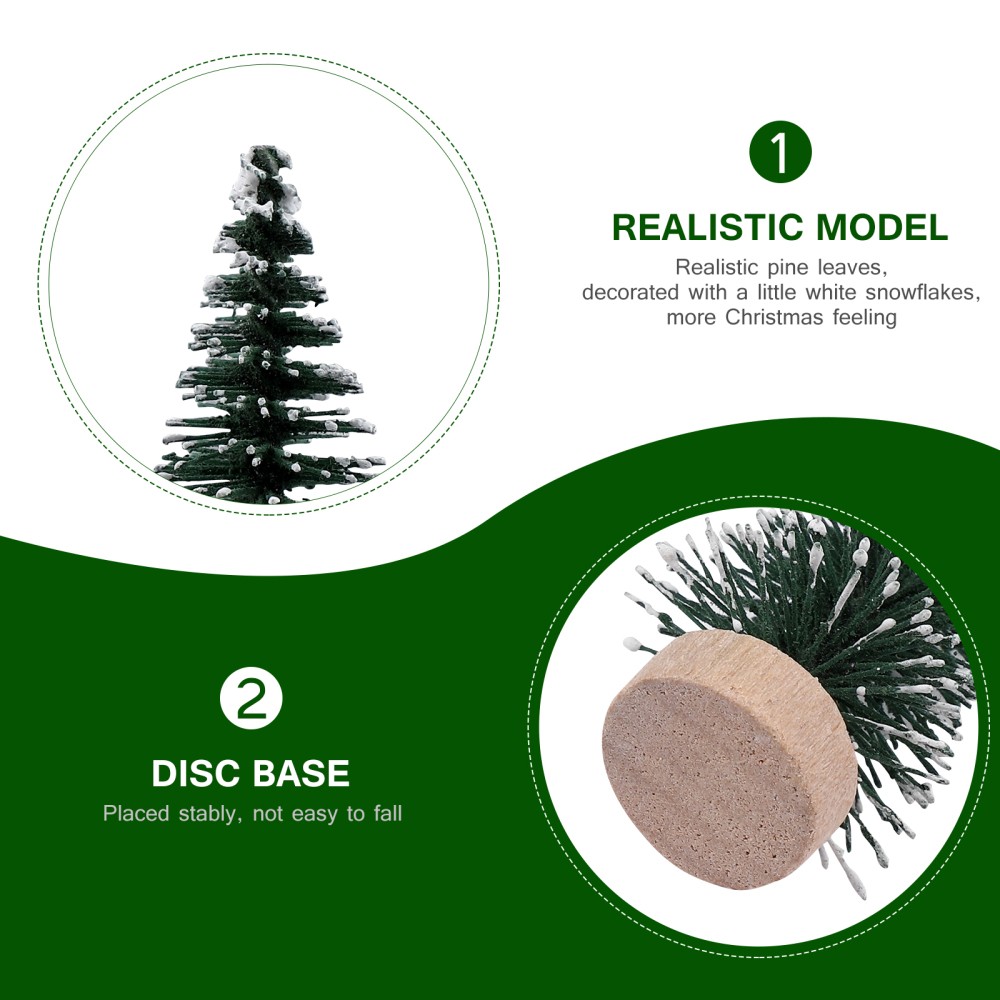 10Pcs Small Xmas Trees Green Fake Tabletop Decorative Pine for Holiday Party