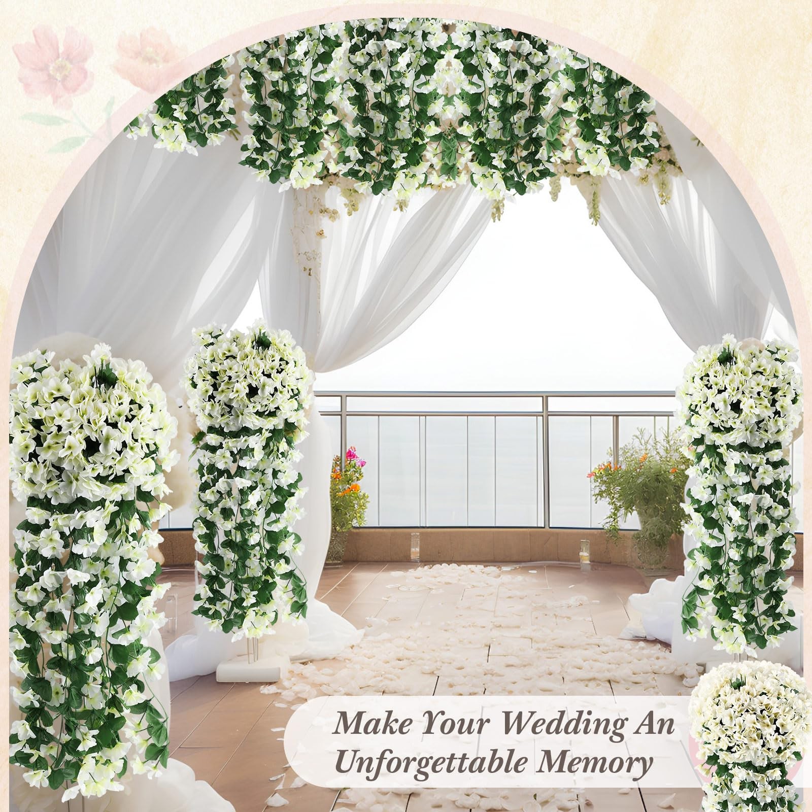 10 Pack 10 Pack Artificial Hanging Flowers Garland Arch Flowers for Wedding C…
