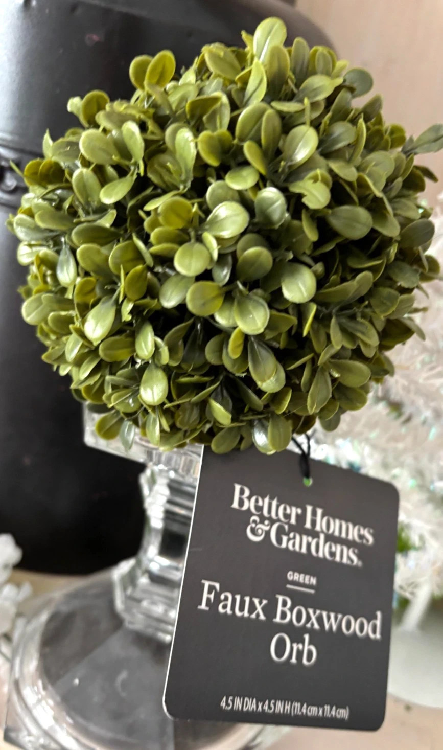 4.5″ Green FAUX BOXWOOD ORB Ball GREENERY Topiary Decor Plant Plastic