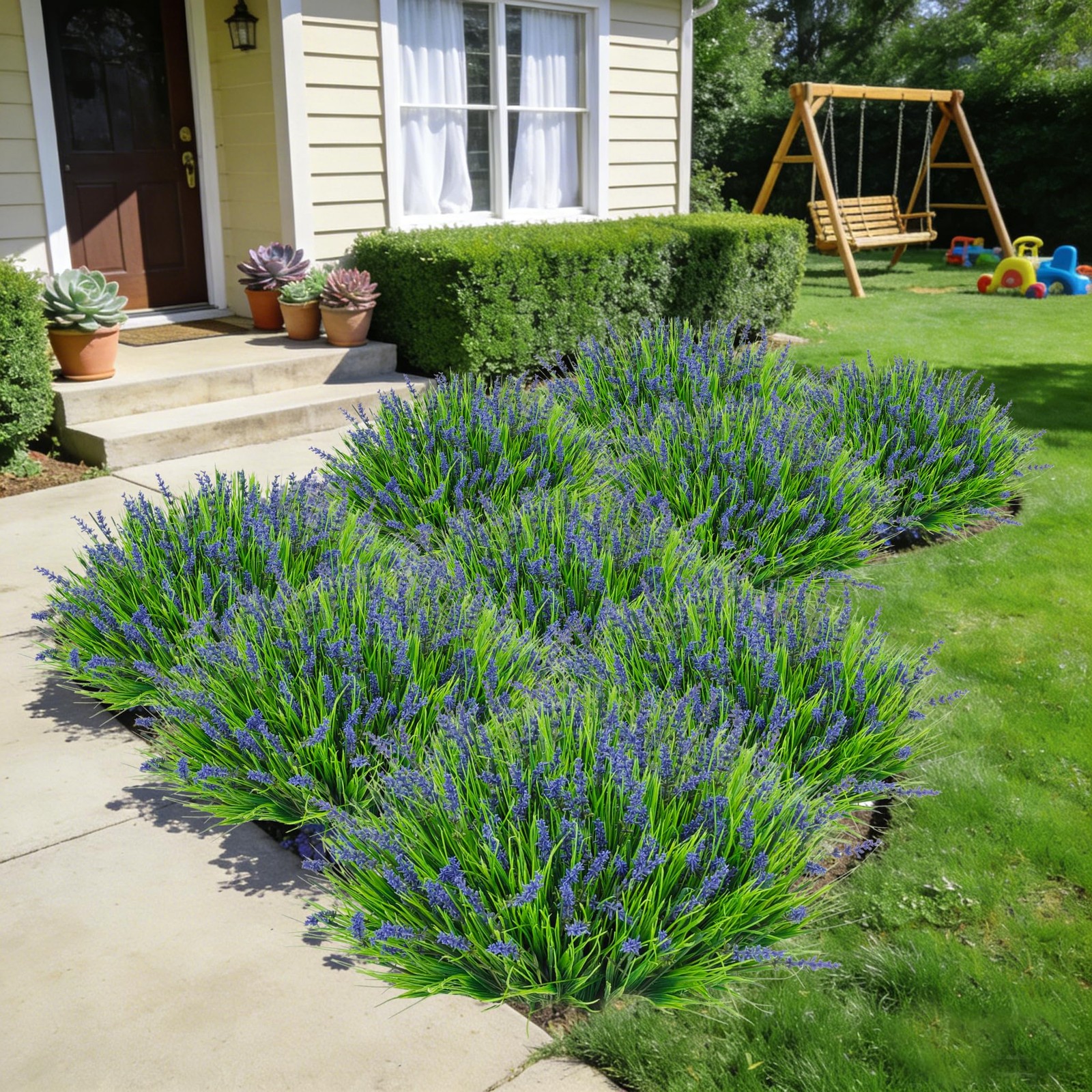 Besteek 24 Bundles Artificial Plants Flowers Outdoor, Faux Lavender Flowers F…