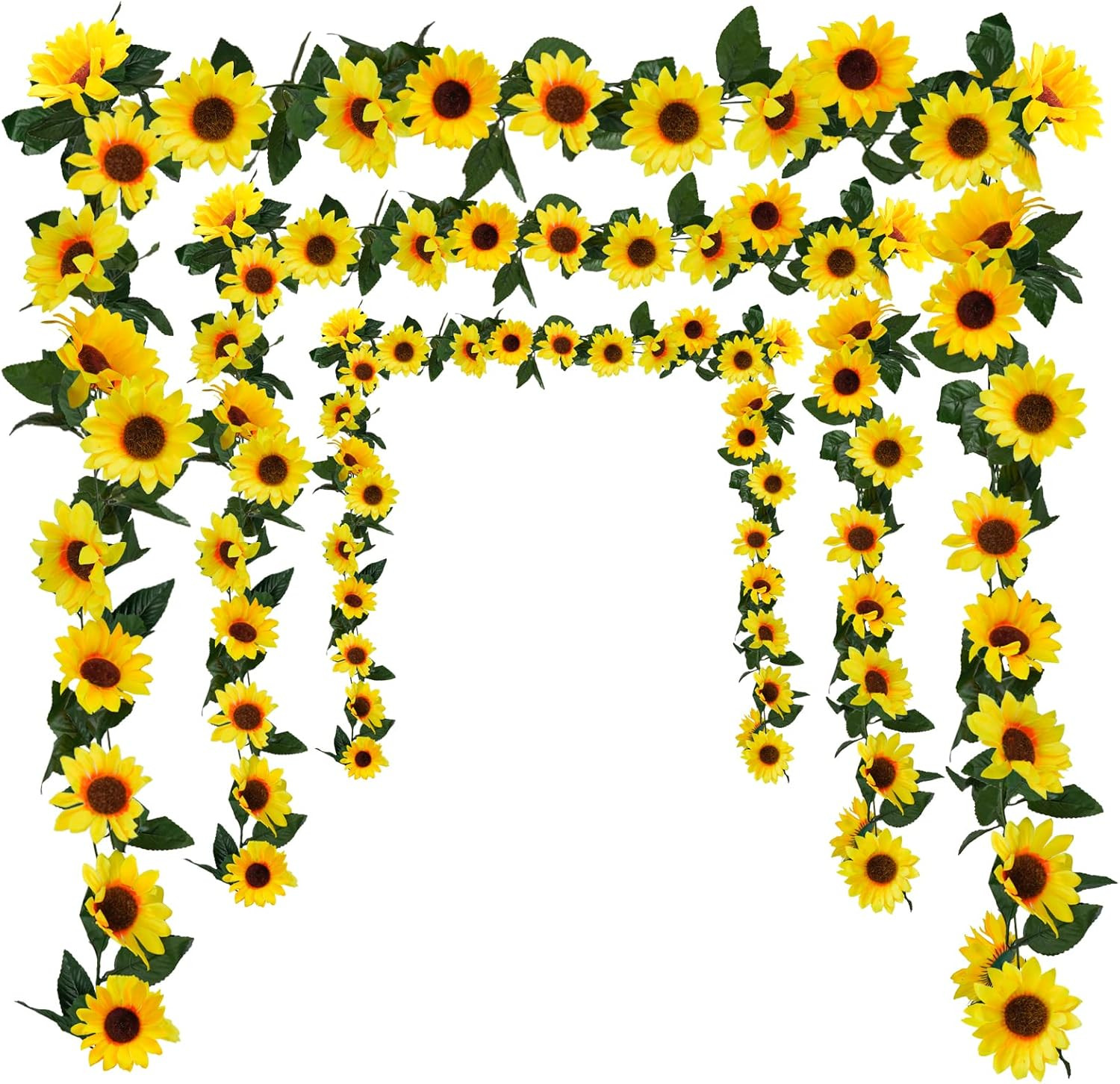 3 Pack Artificial Sunflower Garland 7.5Ft Silk Vine Wedding Party Decor