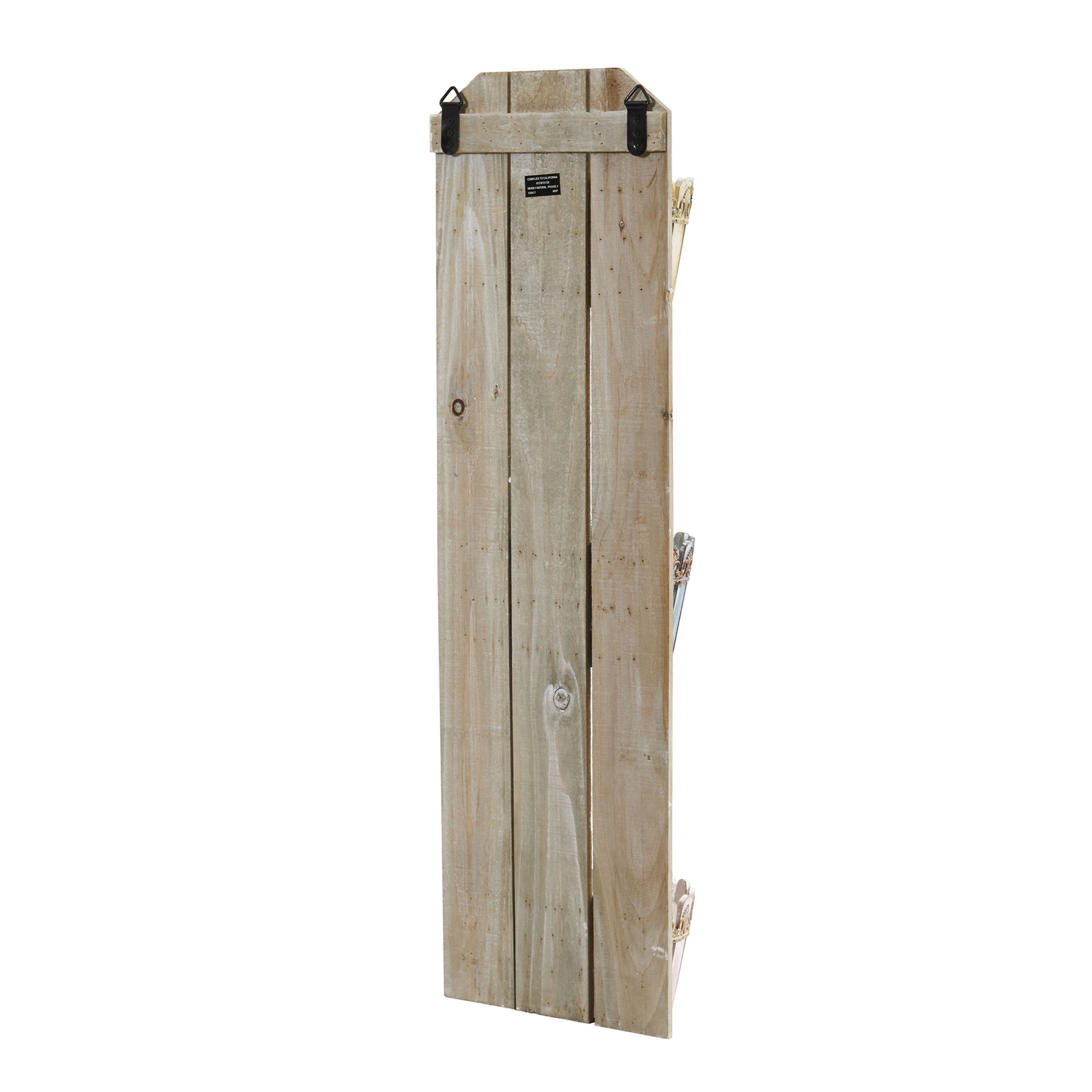 35″ Triple Wall Planter Shelf Hangable Rustic with 3 Baskets