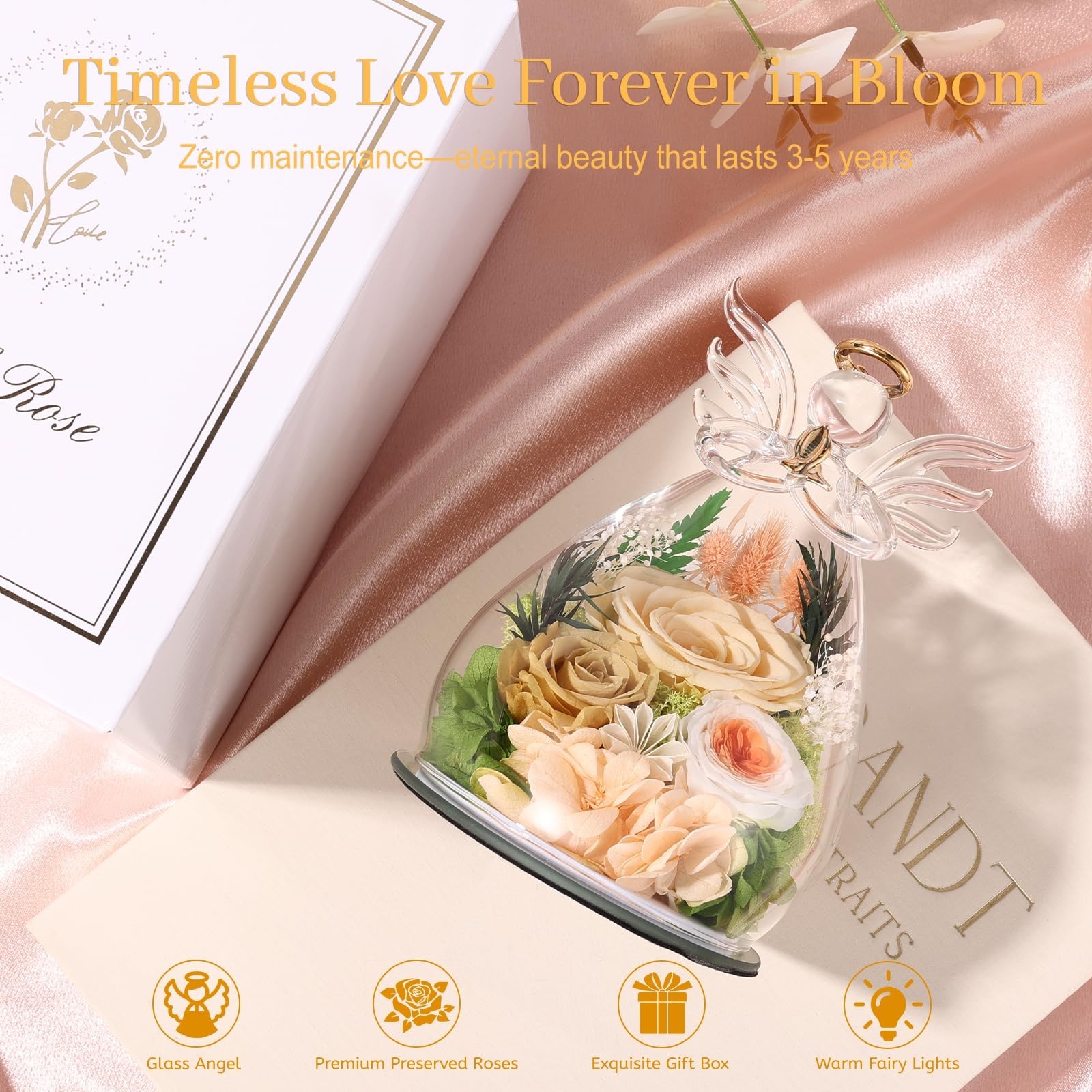 Eternal Preserved Rose in Glass – Fresh Forever Flower Gift for Women, Mom, Gran