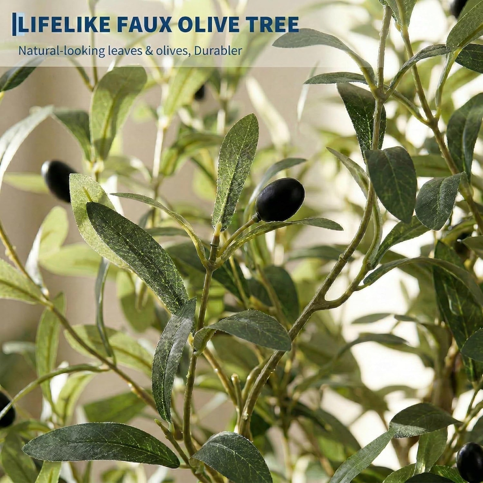 Artificial Olive Tree with White Pot 120/150/180cm Tall Faux Olive Plant Home