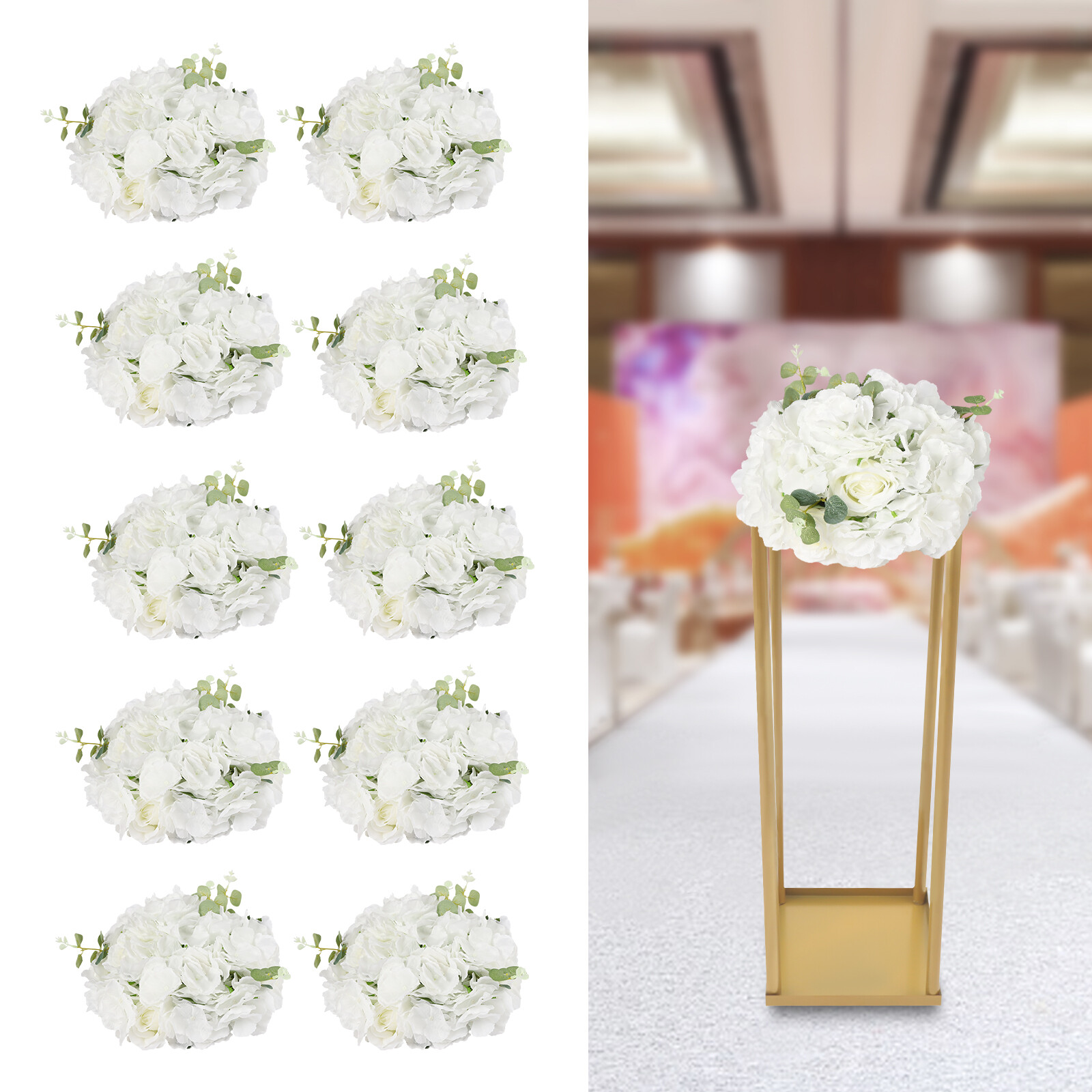 Flower Balls for Wedding Centerpieces 10pcs Fake Flower Ball Arrangement Bouquet