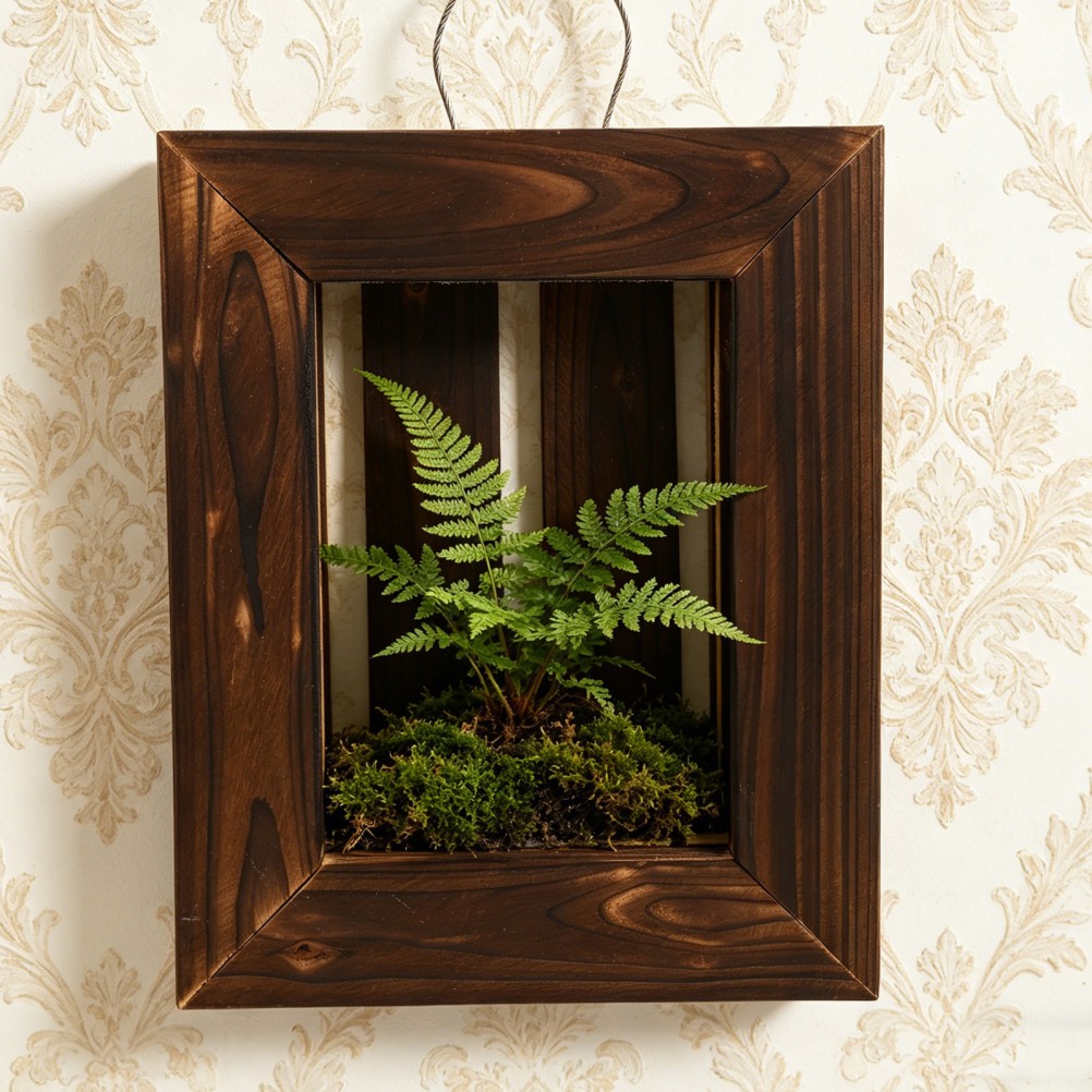 Containers for Staghorn Fern Indoor Plants Vertical Wall Frame Hanging Planter