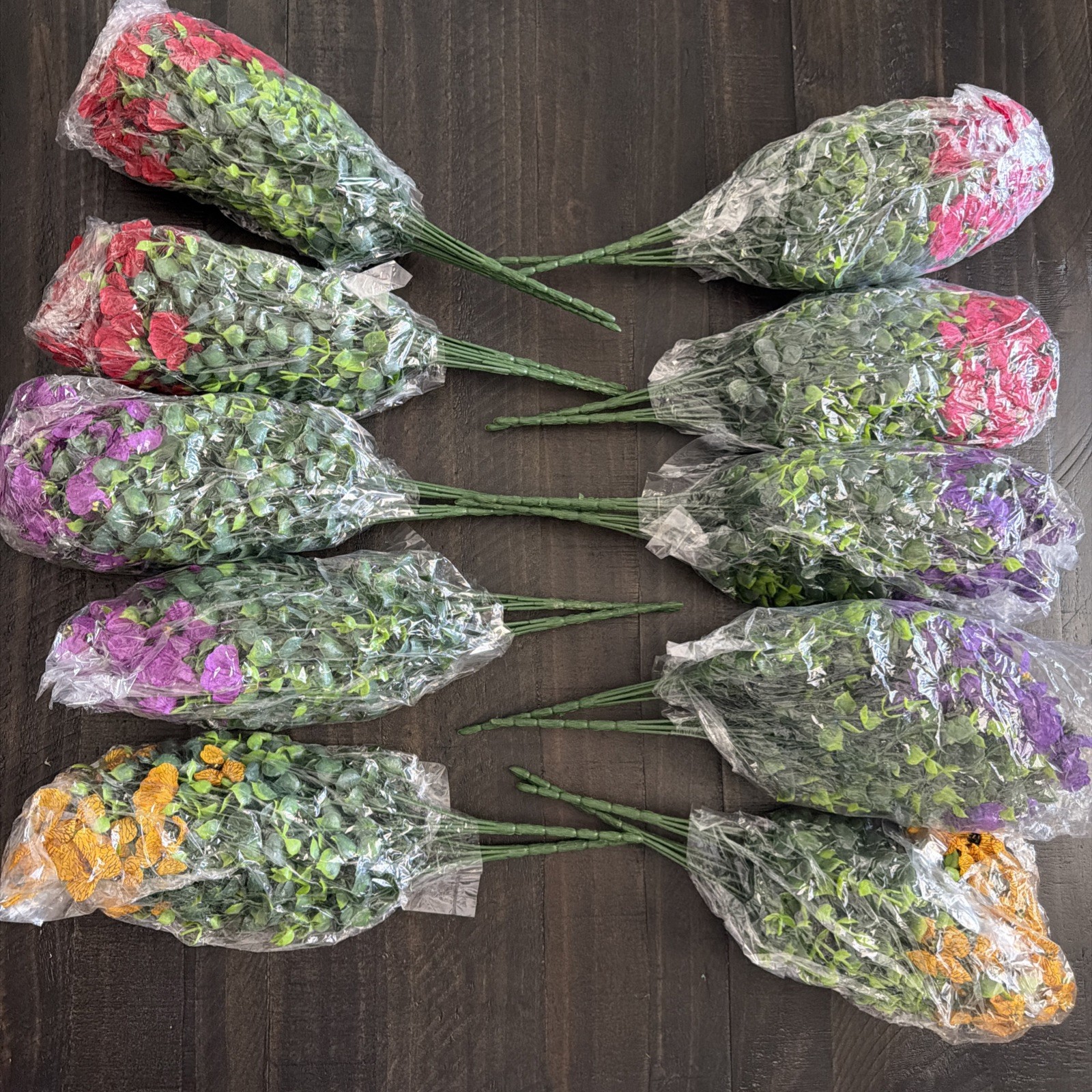 Artificial Flowers 20 Bundles Lnoicy Fake Decor Graden With Stakes 5 Colors NEW