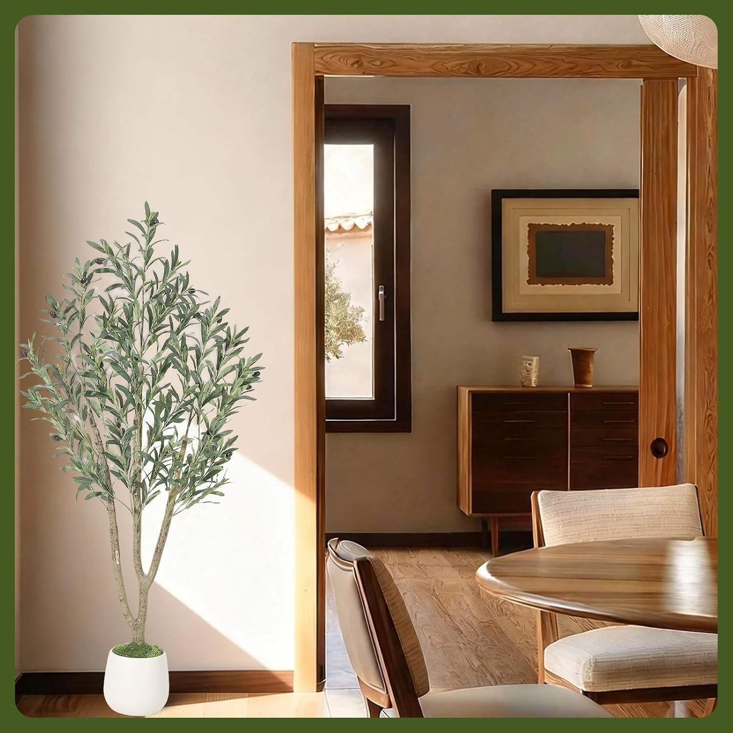 5/6/7FT Artificial Olive Tree Indoor with Moss and Planter Pot Faux Fake Home