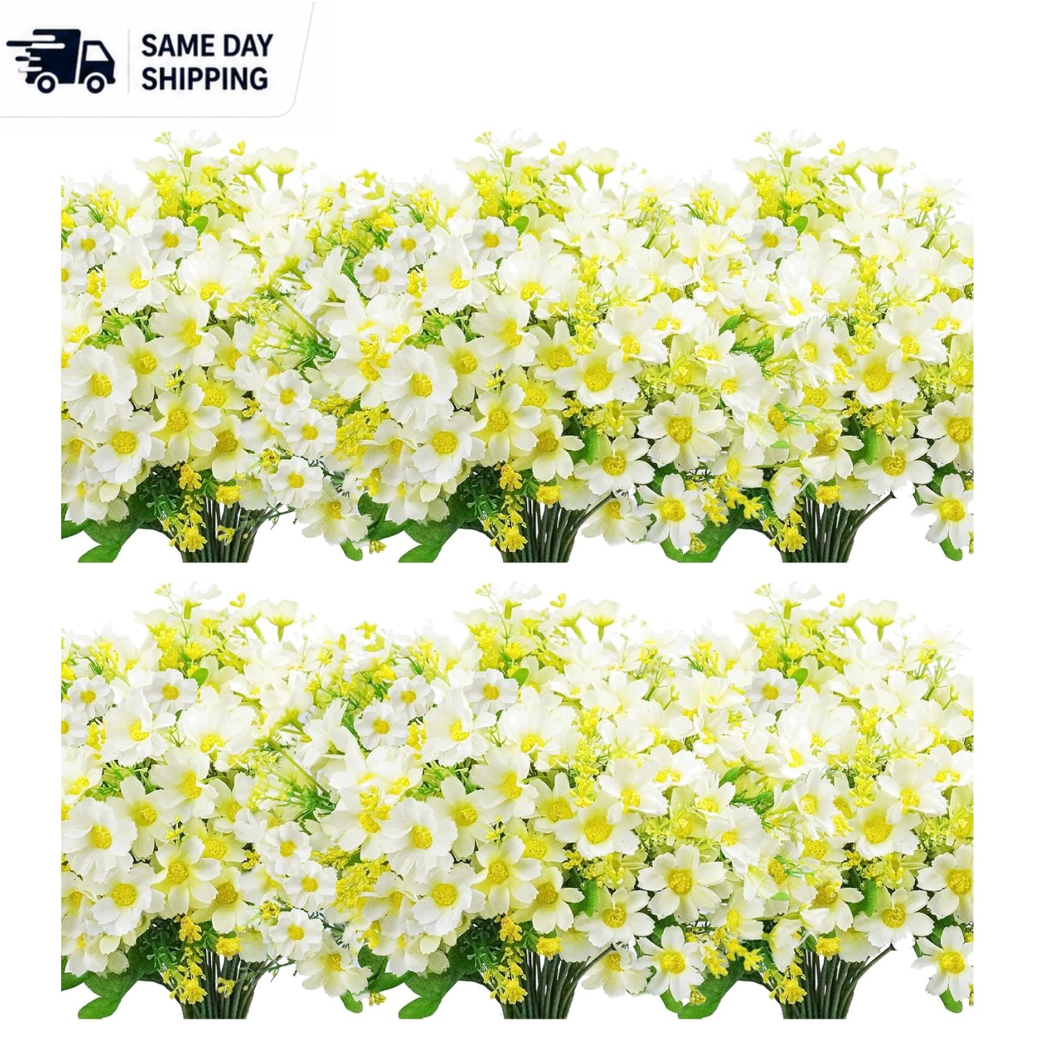 Elegant Artificial Daisy Flowers – 12 Bundles for Home, Wedding, & Garden Decor
