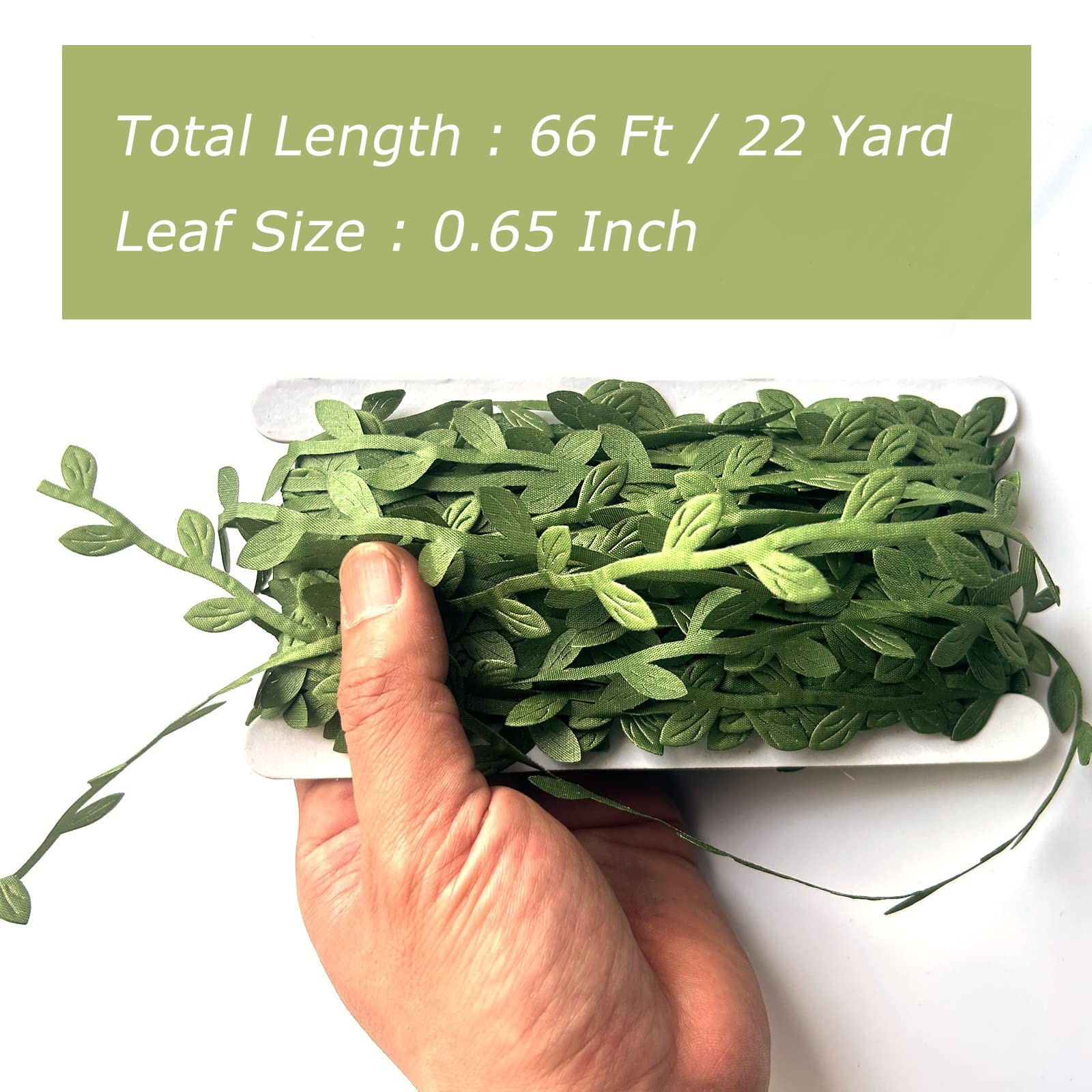 66 Ft Artificial Vines,Green Leaf Gift Wrapping Trim Ribbon,Eucalyptus Leaves…