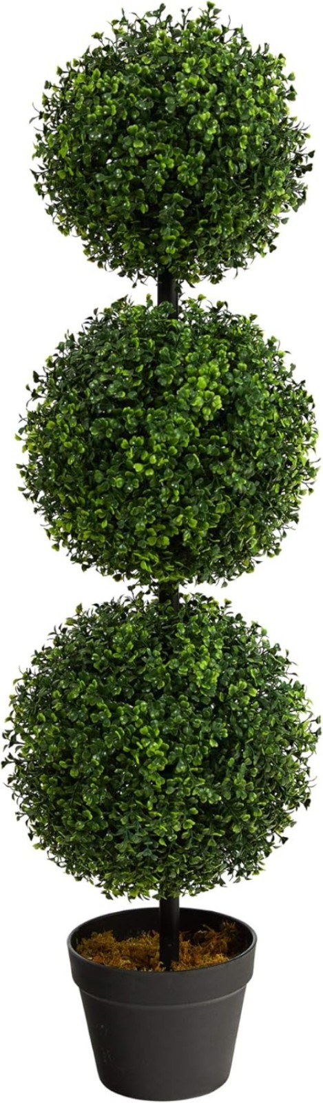 36in Artificial Triple Ball Boxwood Topiary Tree – Indoor Outdoor Realistic F…