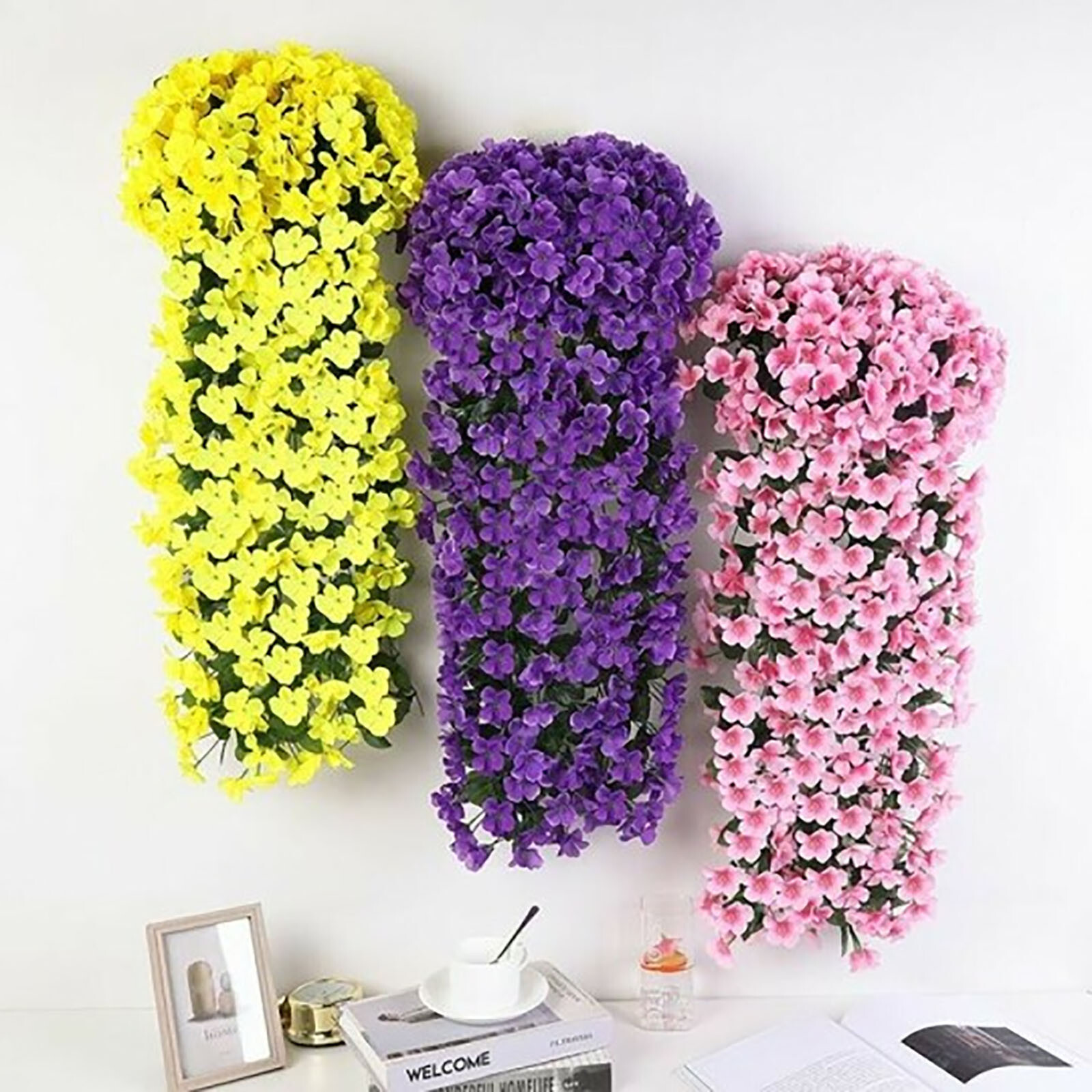 Vivids Artificial Hanging Orchid Bunch Hanging Flowers Artificial Violet Flower