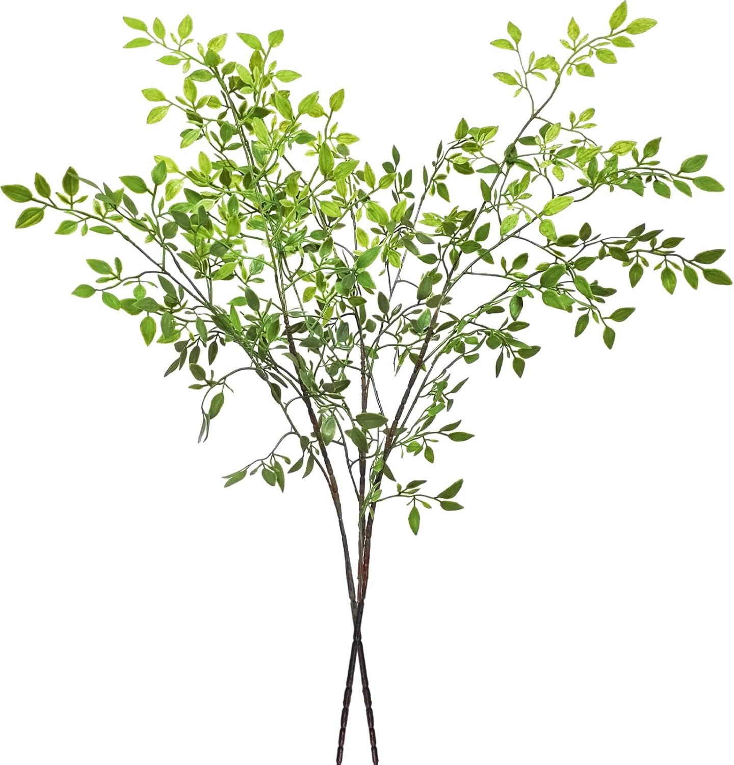 43.3 Inch Green Nandian Fake Plants 2 Pcs Greenery Stems for Vase Decor, Artific