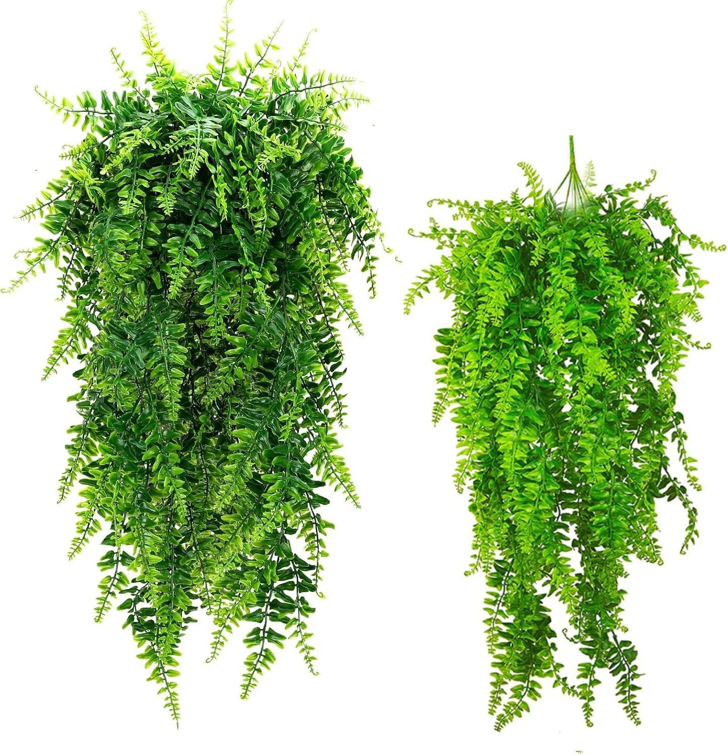 Lifelike Artificial Hanging Ferns – Perfect for Weddings and Home Decor – 2 Pcs