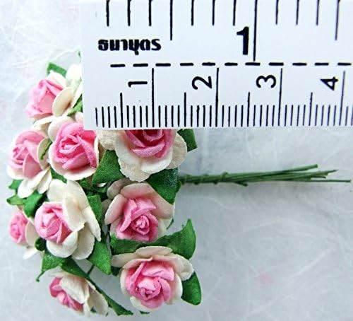 Assorted 100 Tiny Pink Rose Mulberry Flower Artificial Craft Scrapbook Valent…