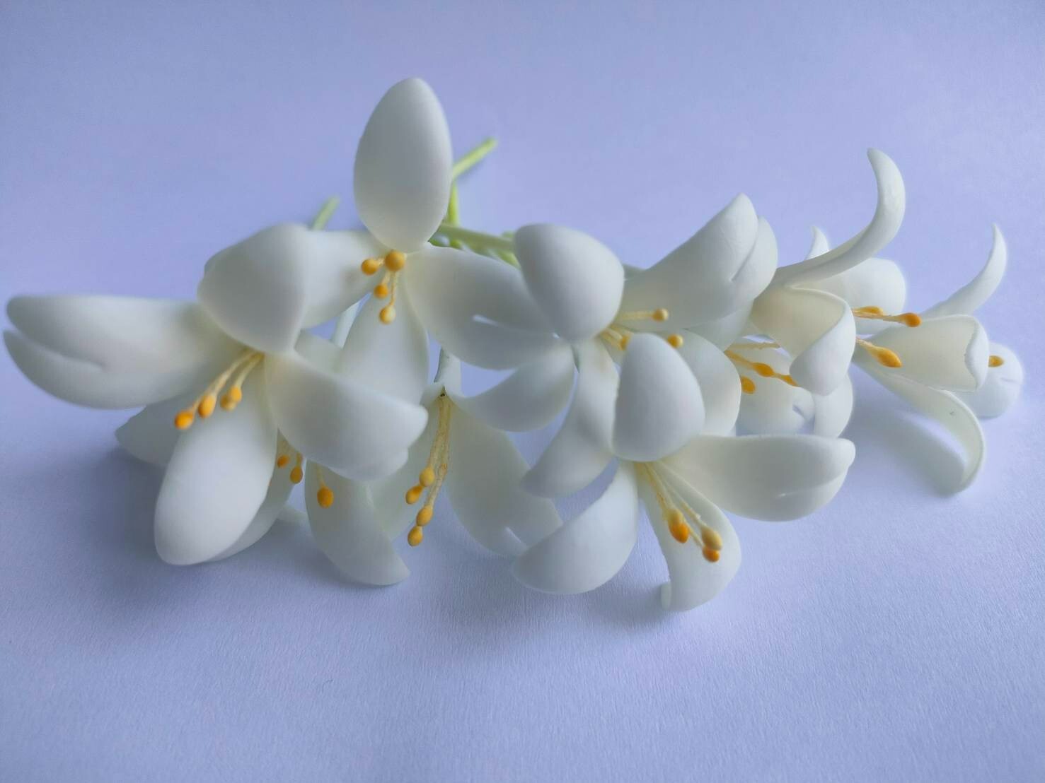 10 Pcs. Indian Cork Flowers Clay Artificial Thai Handmade Decorate Arrangement
