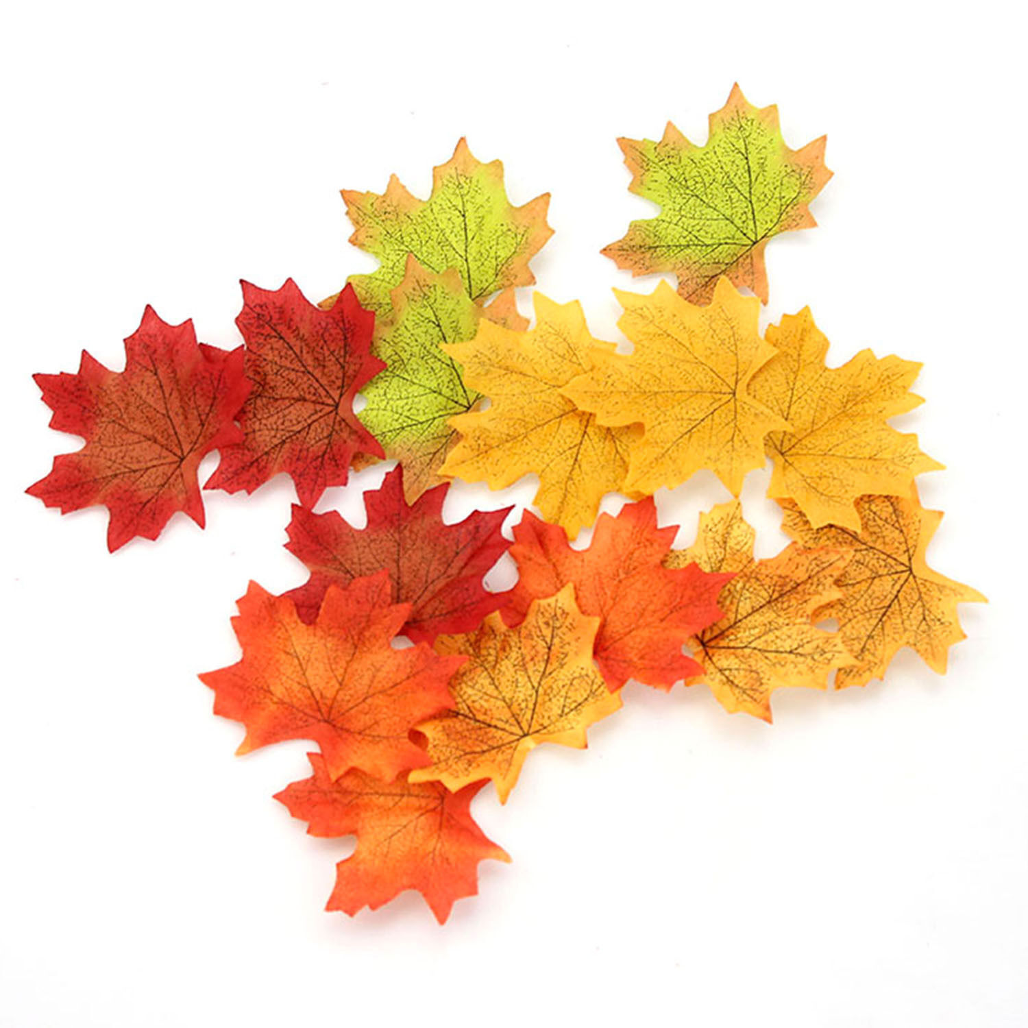 100pcs 6 colors Fall Silk Leaves Wedding Favor Autumn Maple Leaf Decorations