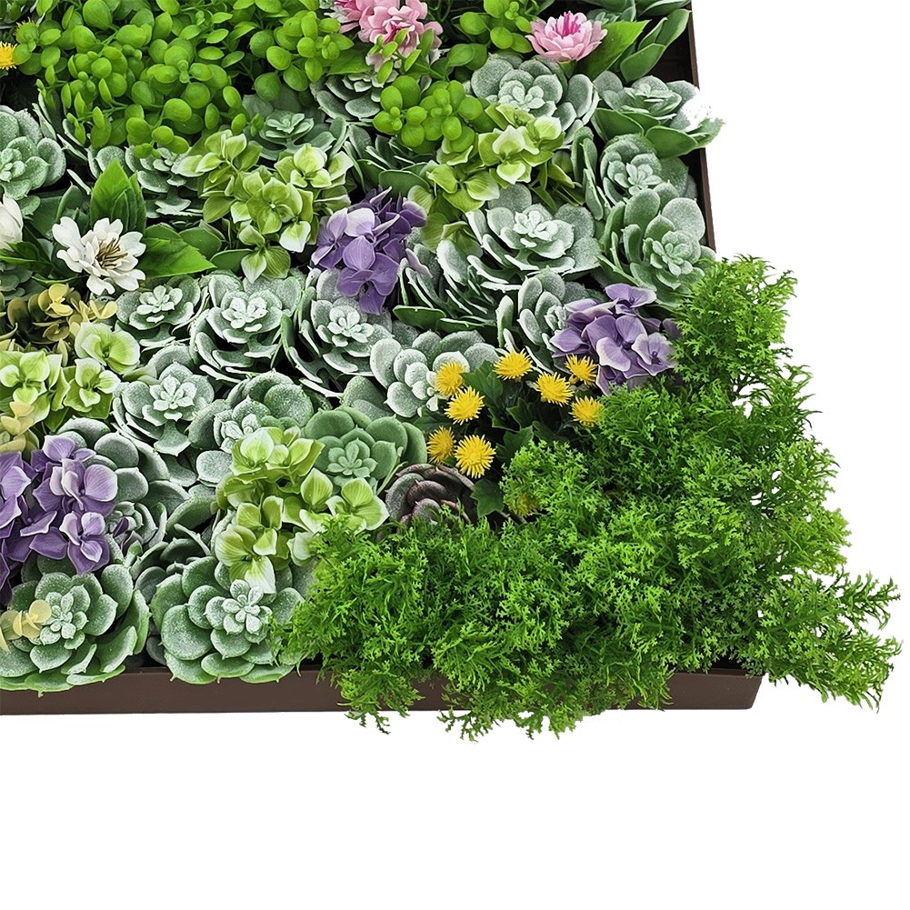 20″ Square Vertical Hanging Artificial Succulent Wall Art – Wall Mount 3D